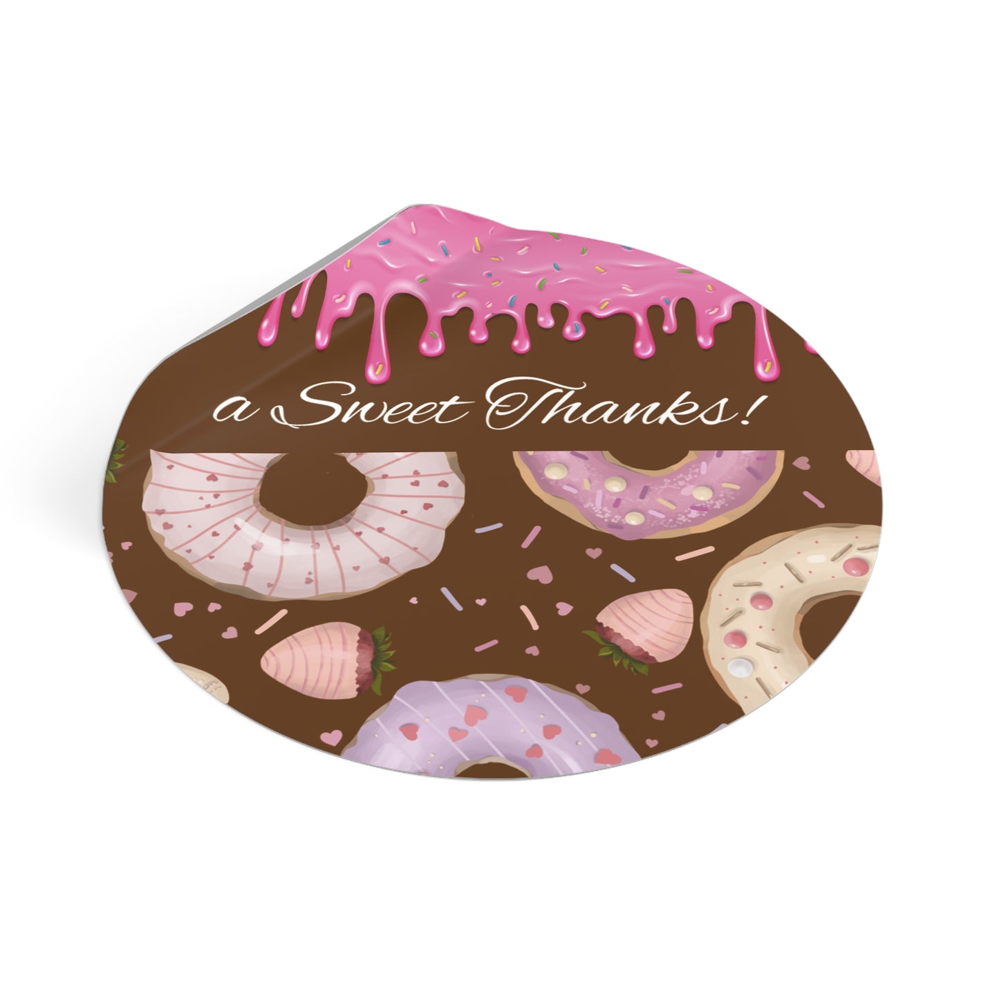 Custom Delightful Donut Vinyl Stickers, Sweet Thank You Labels, Party Favors, Custom Stickers for Gifts, Cute Decor for Celebrations, Goody bags