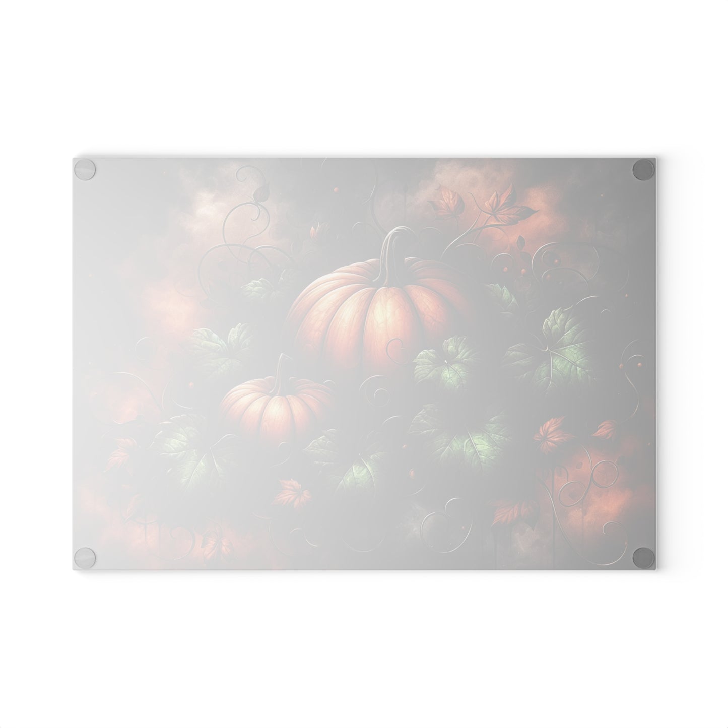 Autumn Pumpkins Glass Cutting Board