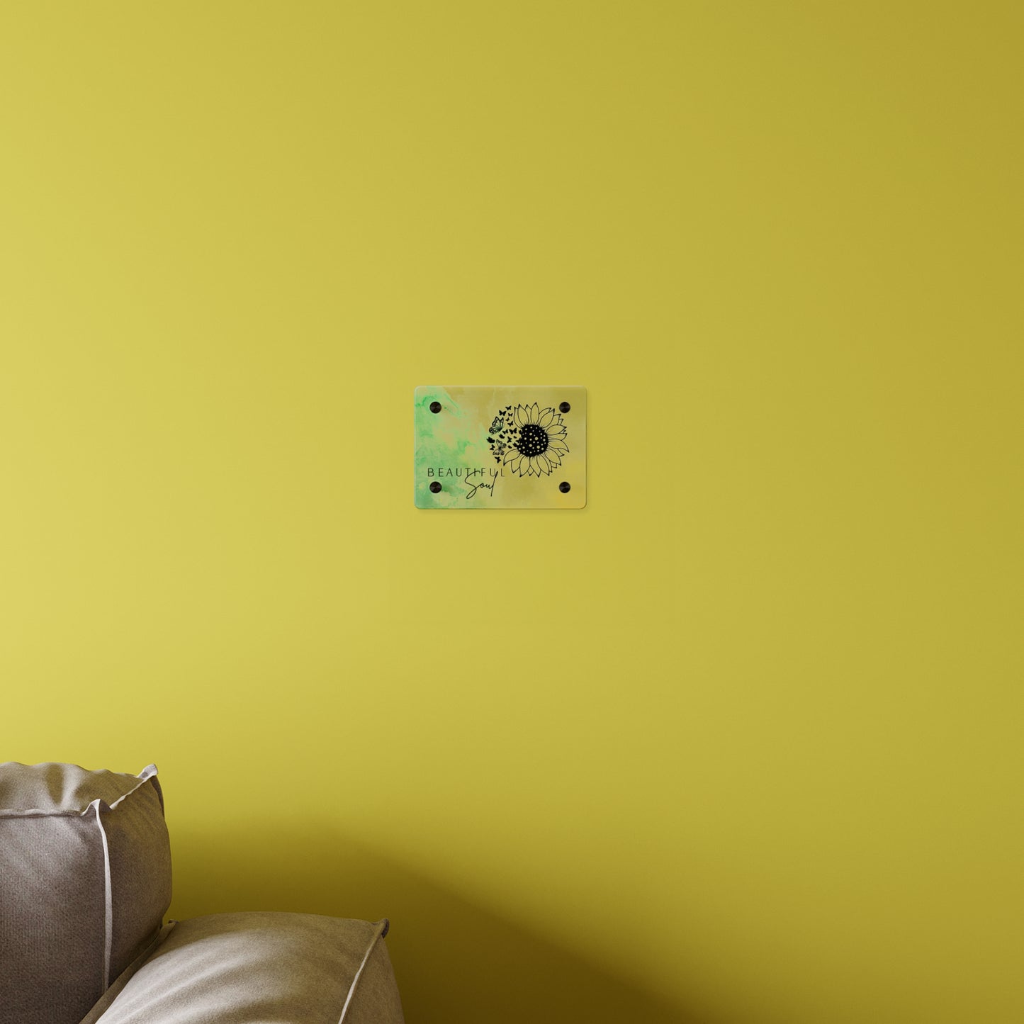 Beautiful Soul Acrylic Wall Art Panel with Sunflower Design