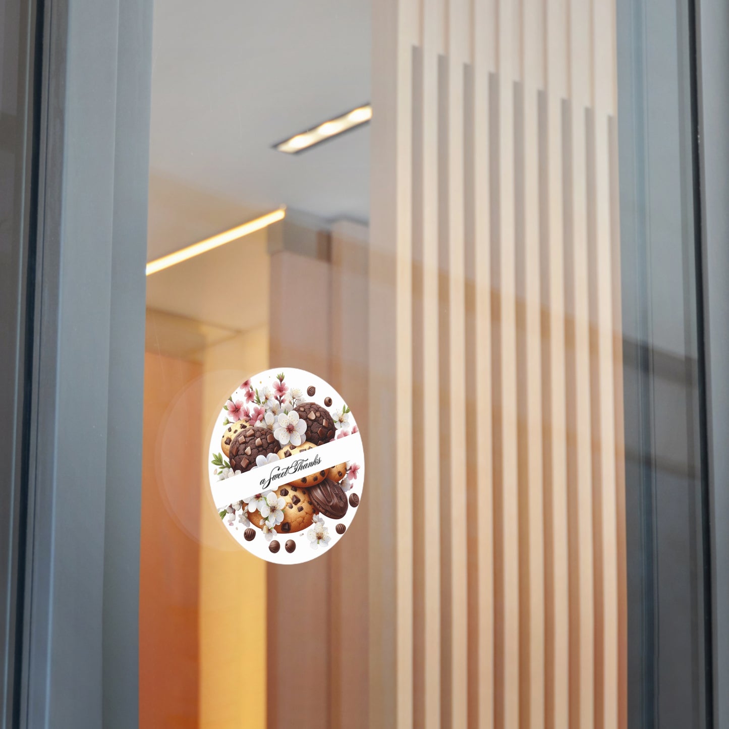 Sweet Thanks Cookie Stickers, Floral Round Vinyl Stickers for Gifts, Party Favors, Scrapbooking, Wedding Decor