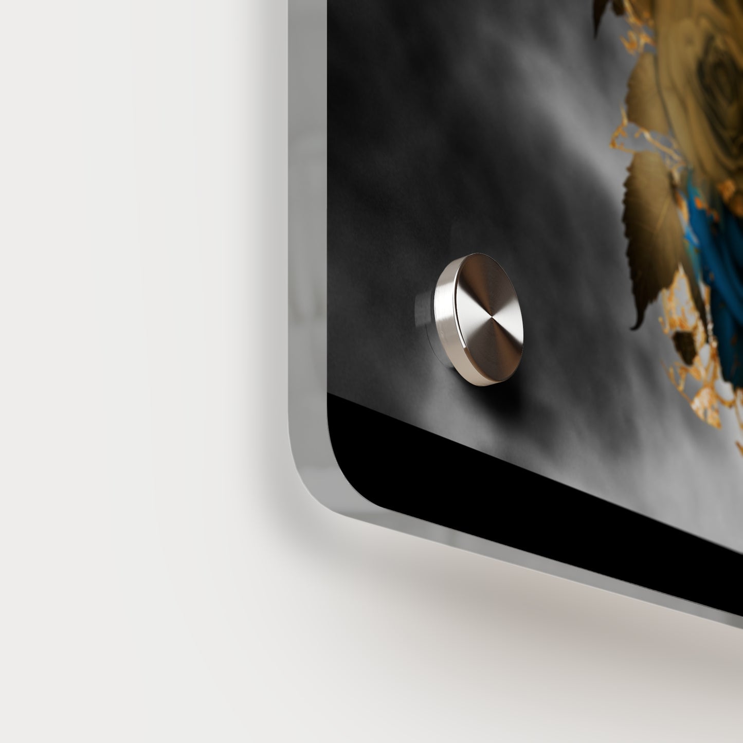 Lively Wolf Acrylic Wall Art Panel - Blue Roses Decor