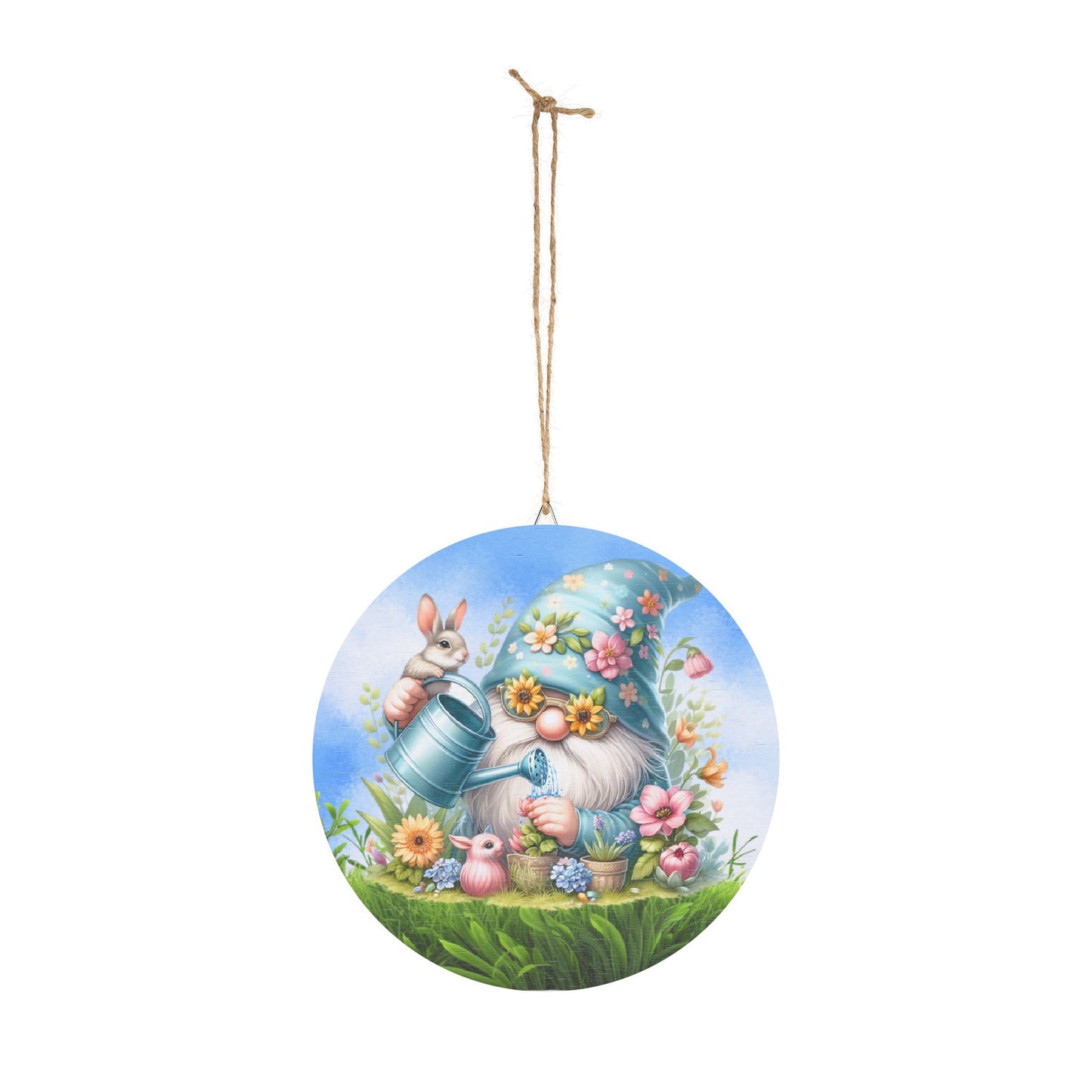 Whimsical Gardening Gnome Rustic Charm Wood Sign - Charming Rustic Decor for Spring Celebrations