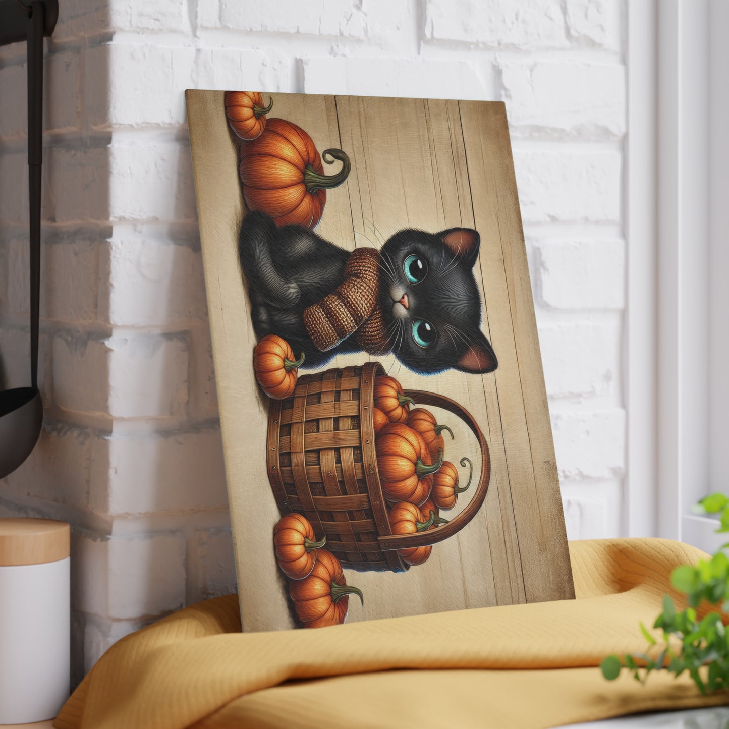 Cute Black Cat Pumpkin Glass Cutting Board - Perfect for Fall Cooking & Home Decor