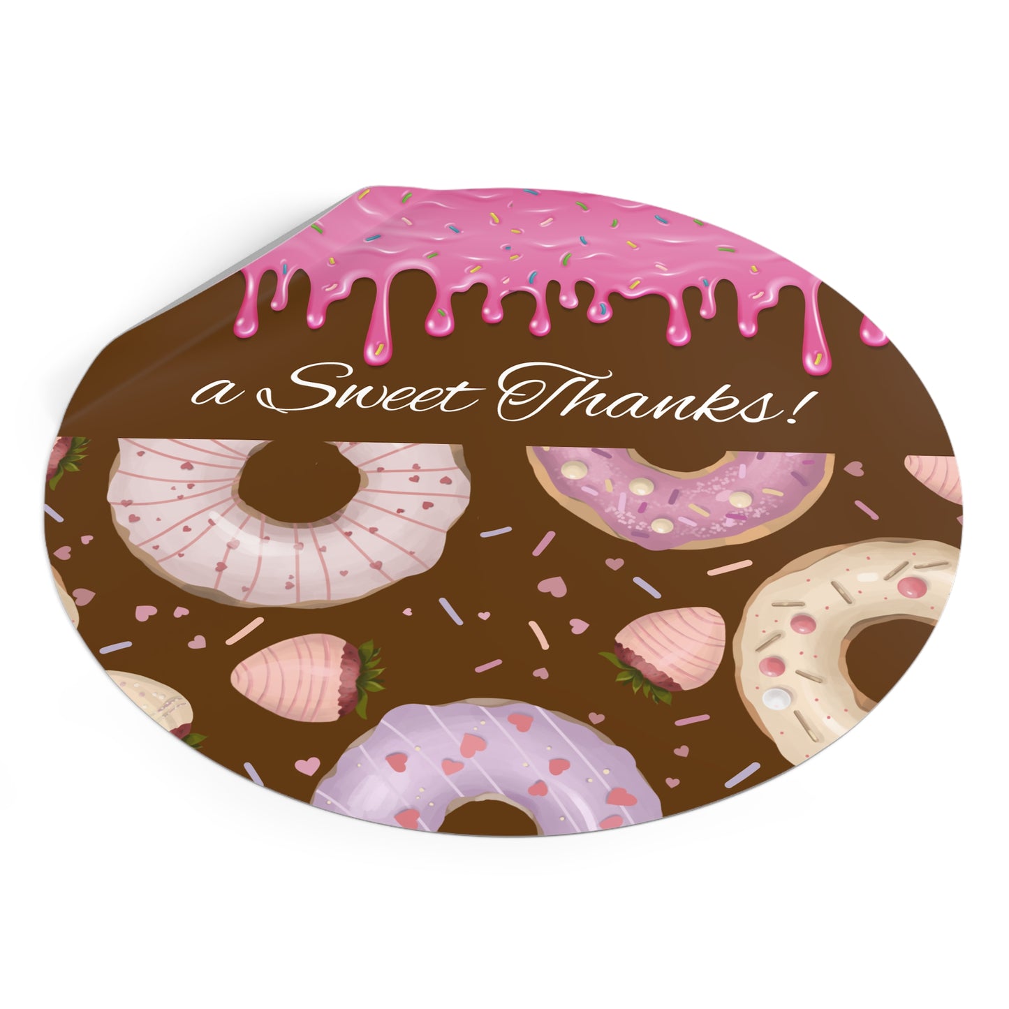 Custom Delightful Donut Vinyl Stickers, Sweet Thank You Labels, Party Favors, Custom Stickers for Gifts, Cute Decor for Celebrations, Goody bags