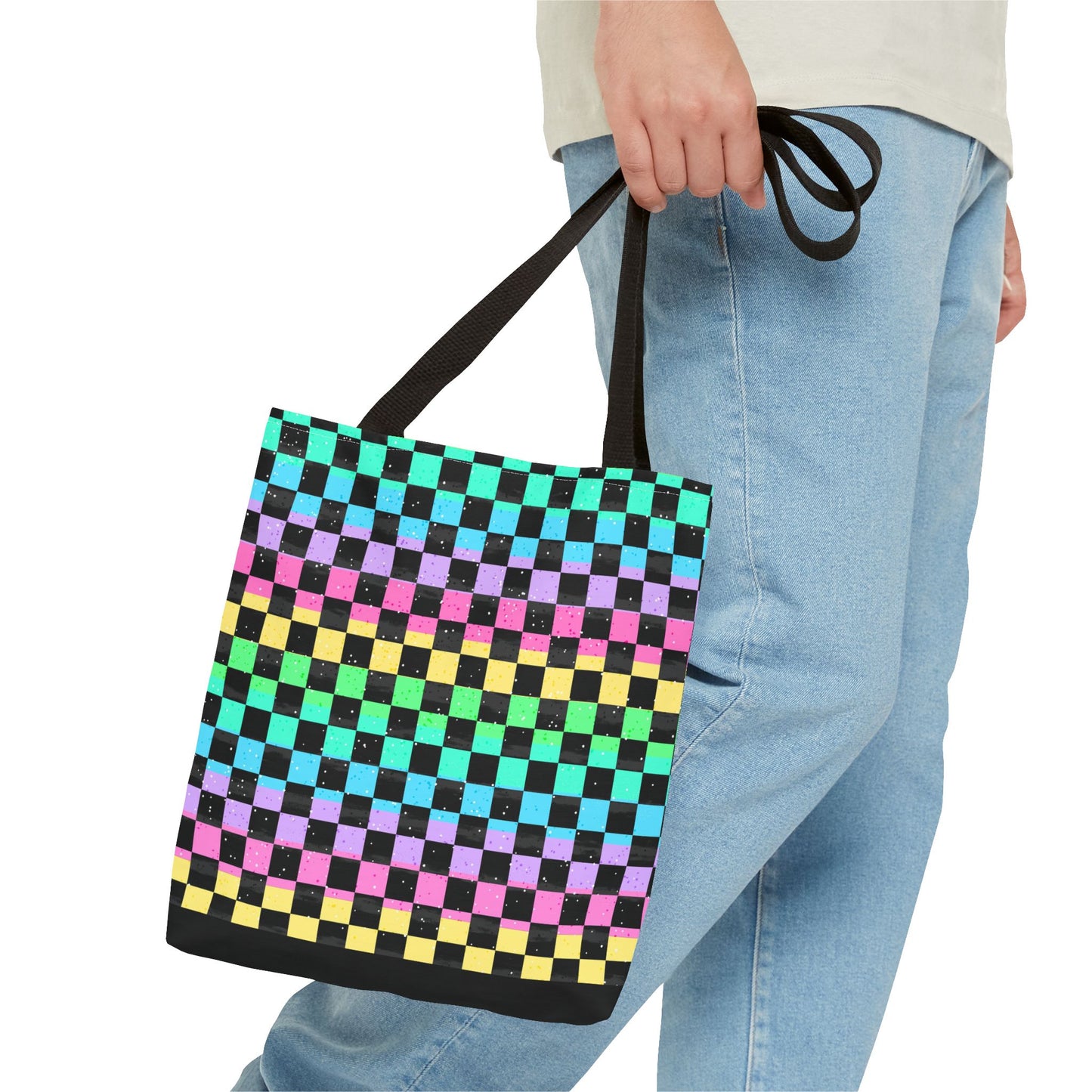 Colorful Checkerboard Tote Bag - Vibrant Reusable Shopping Bag, Eco-Friendly Gift, Summer Beach Accessory, Fashionable Everyday Tote