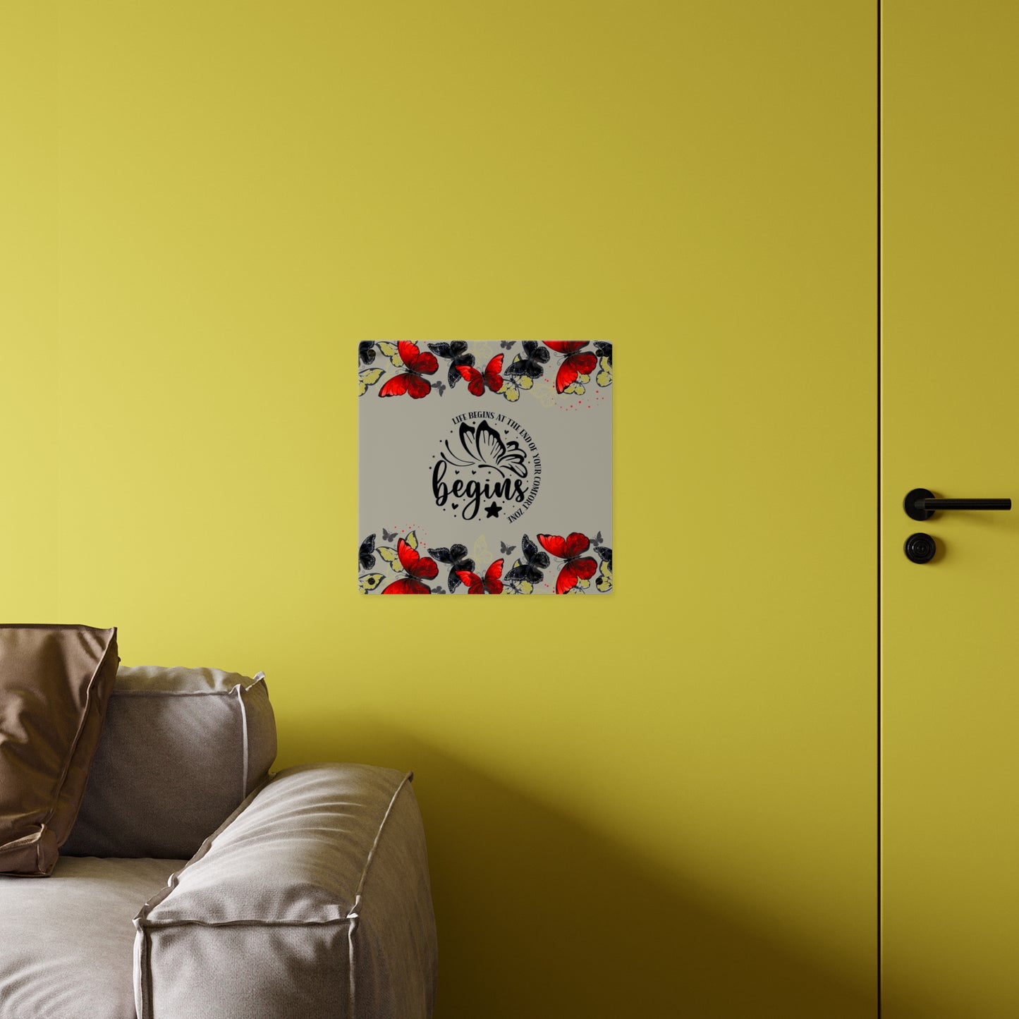 Inspirational Butterfly Acrylic Wall Art Panel - 'Life Begins' Decor