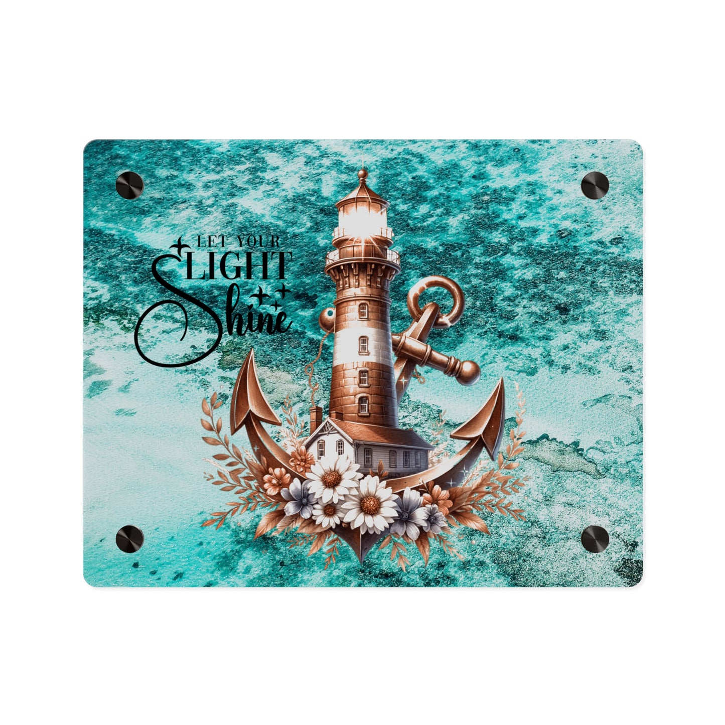 Nautical Acrylic Wall Art Panel - "Let Your Light Shine" Home Decor