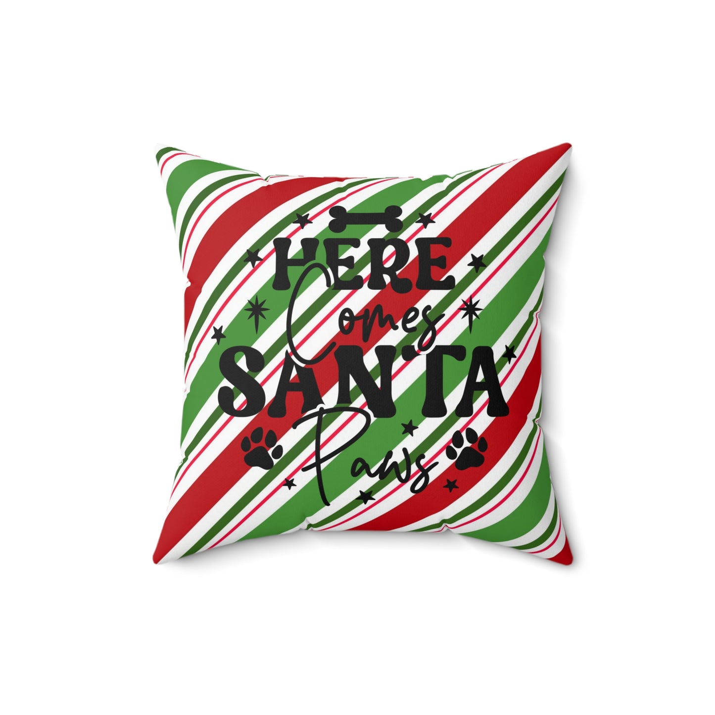 Christmas Pet Theme Spun Polyester Square Pillow, Dog Lover's Holiday Decor for Home or Office, Animal Lovers, Pet Lover's Holiday Accent