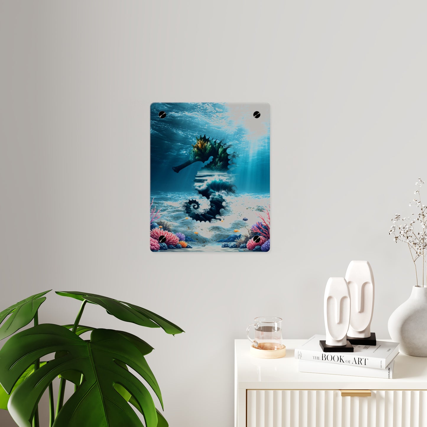 Acrylic Wall Art Panel — Underwater Seahorse Ocean Scene Panel