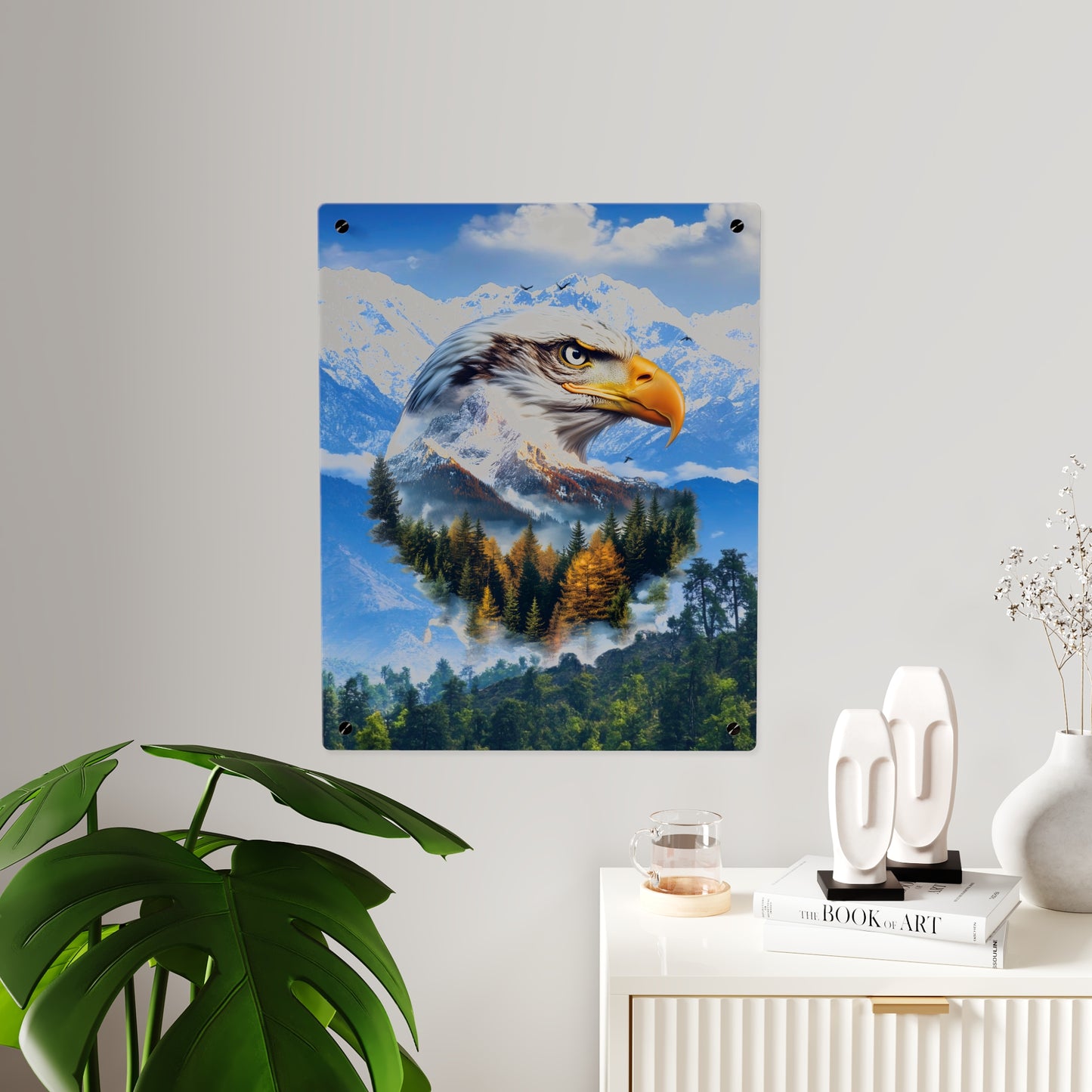 Eagle Mountain Acrylic Wall Art Panel — Patriotic Wilderness Landscape Decor