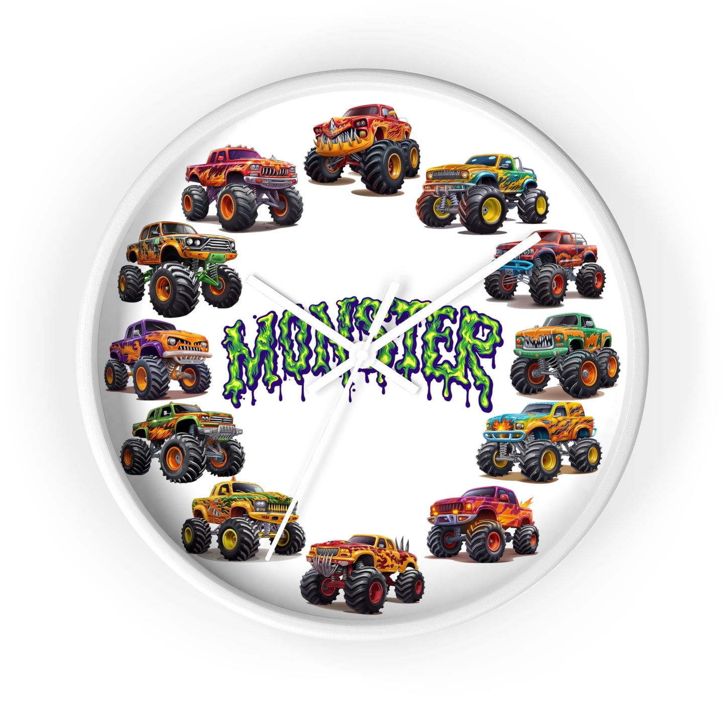 Monster Truck Wall Clock - Room Decor Gift for Truck Lovers