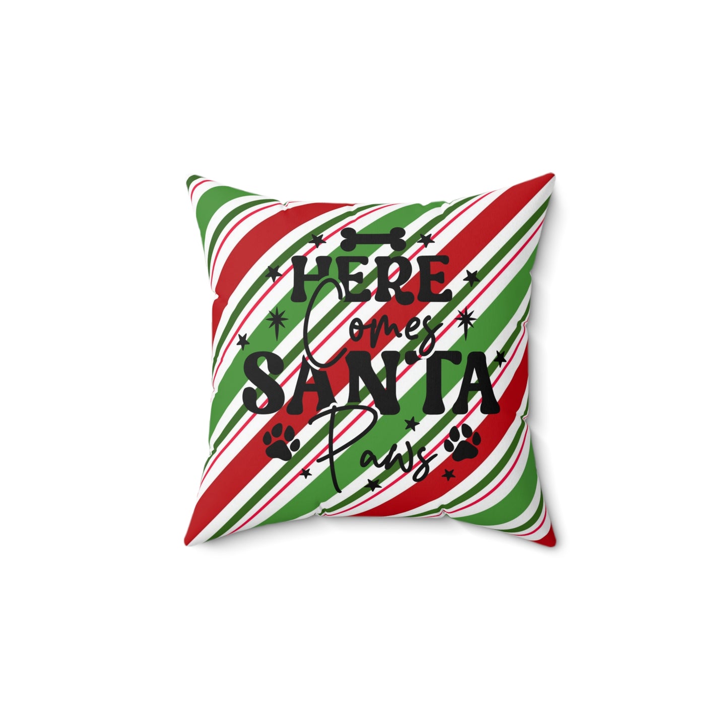 Christmas Pet Theme Spun Polyester Square Pillow, Dog Lover's Holiday Decor for Home or Office, Animal Lovers, Pet Lover's Holiday Accent
