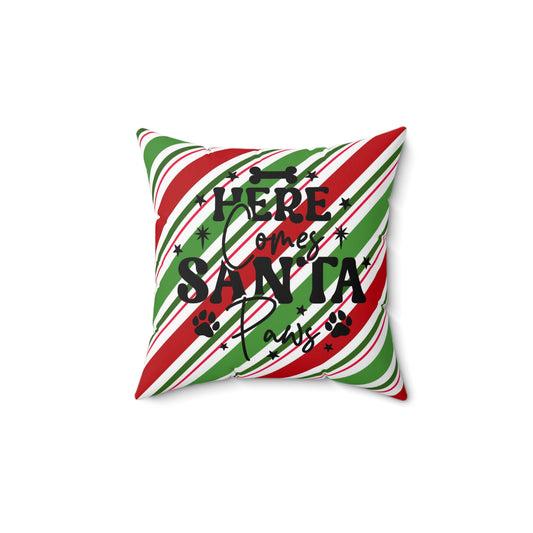 Christmas Pet Theme Spun Polyester Square Pillow, Dog Lover's Holiday Decor for Home or Office, Animal Lovers, Pet Lover's Holiday Accent