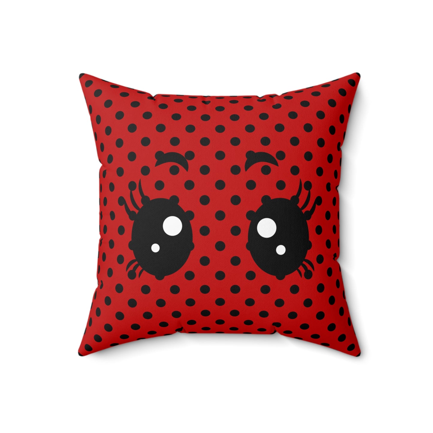 Decorative Spun Polyester Square Pillow, Cute Ladybug Pillow Decor for Home or Office, Stylish Accent for Any Room for Anyone