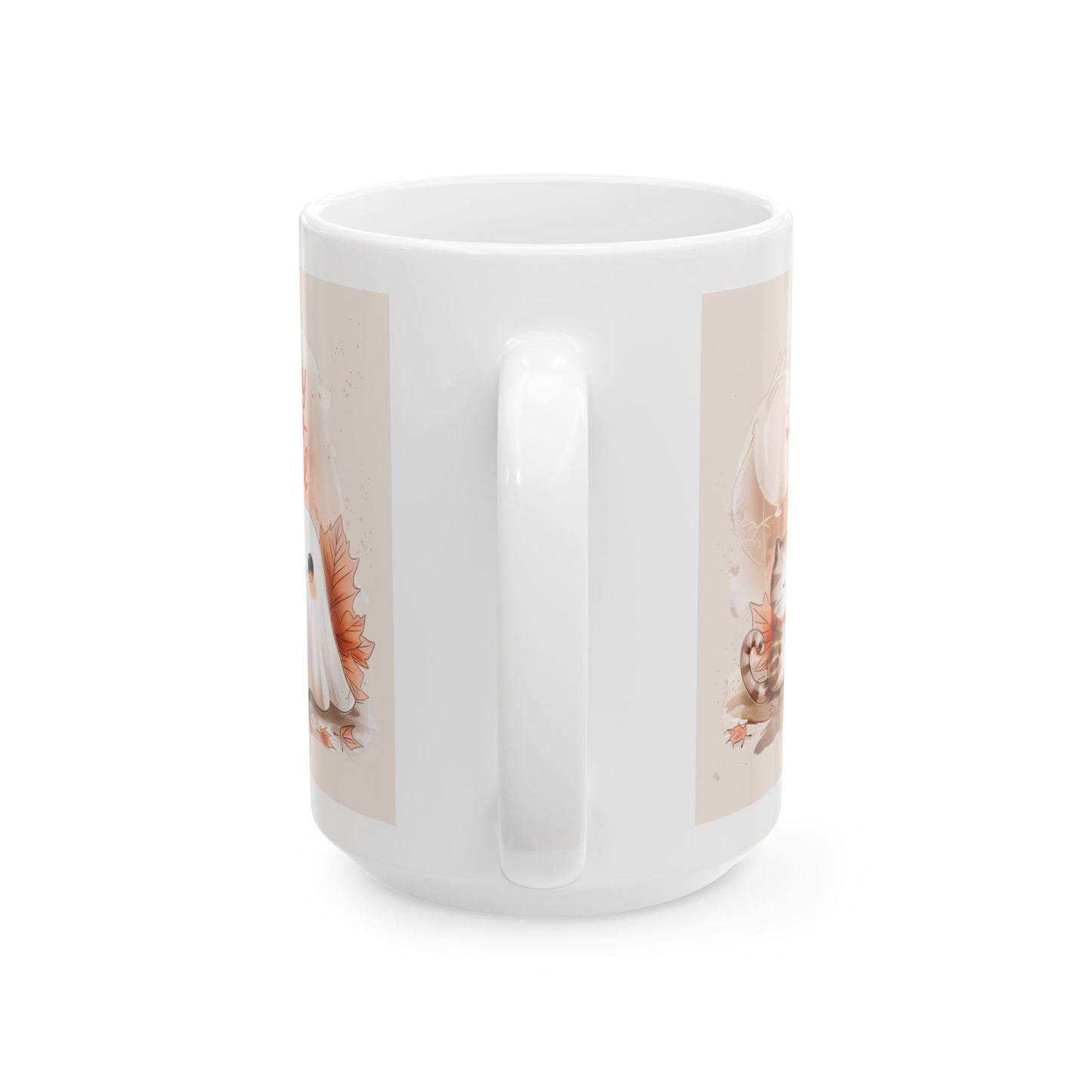 Autumn Hey Boo-tiful Ghost Ceramic Mug, Cozy Fall Mug, Cute Ghost Coffee Cup, Gift for Ghose Lovers, Halloween Decor, Thanksgiving Coffee Mug