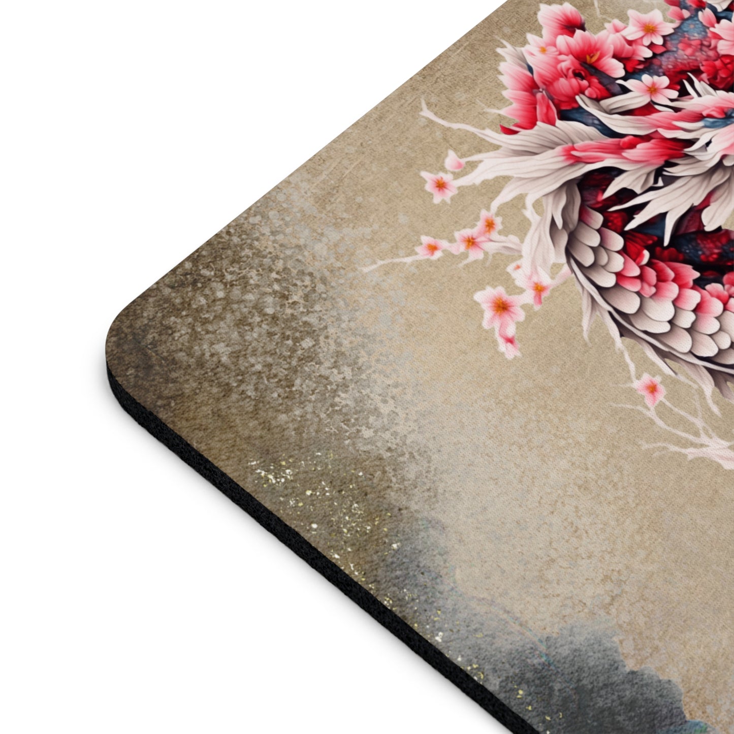 Dragon Floral Art Desk Mouse Pad - Unique Desk Accessory for Home Office