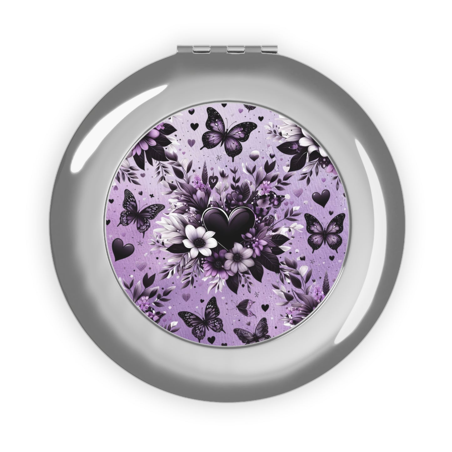 Elegant Floral Compact Travel Mirror - Perfect for On-the-Go Touch-Ups