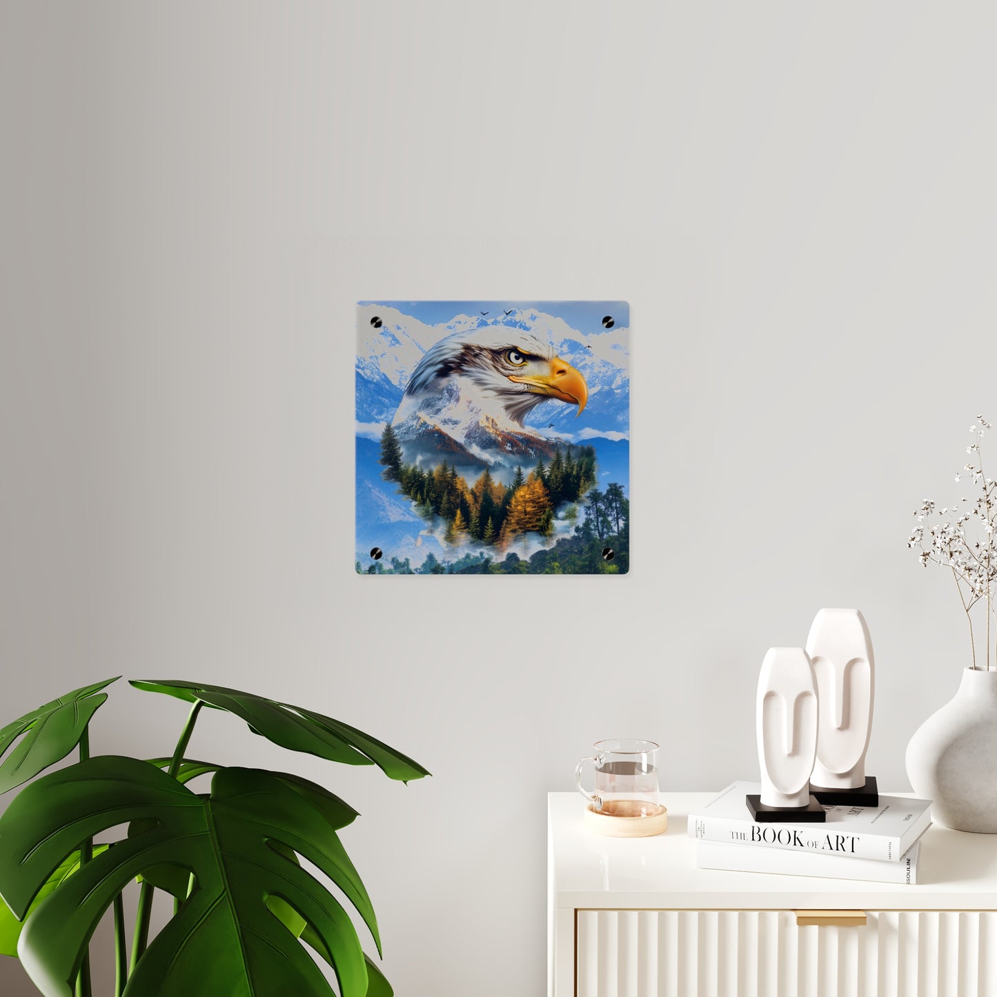 Eagle Mountain Acrylic Wall Art Panel — Patriotic Wilderness Landscape Decor