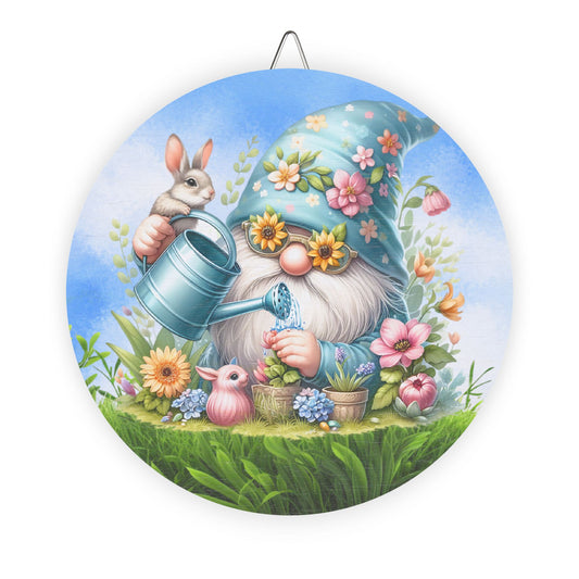 Whimsical Gardening Gnome Rustic Charm Wood Sign - Charming Rustic Decor for Spring Celebrations