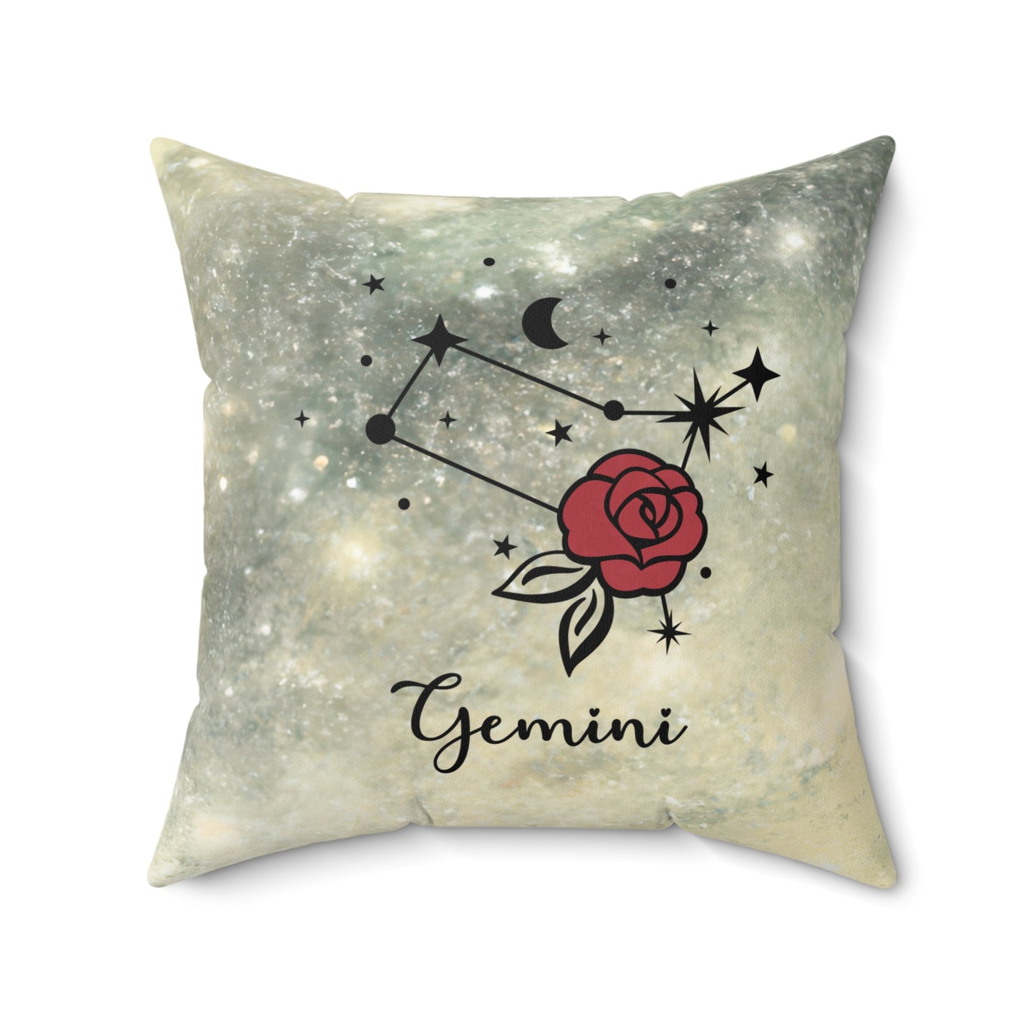 Gemini Zodiac Rose Pillow, Astrology Home Decor, Gift for Astrology Lovers, Star Sign Cushion, Cosy Decorative Pillow