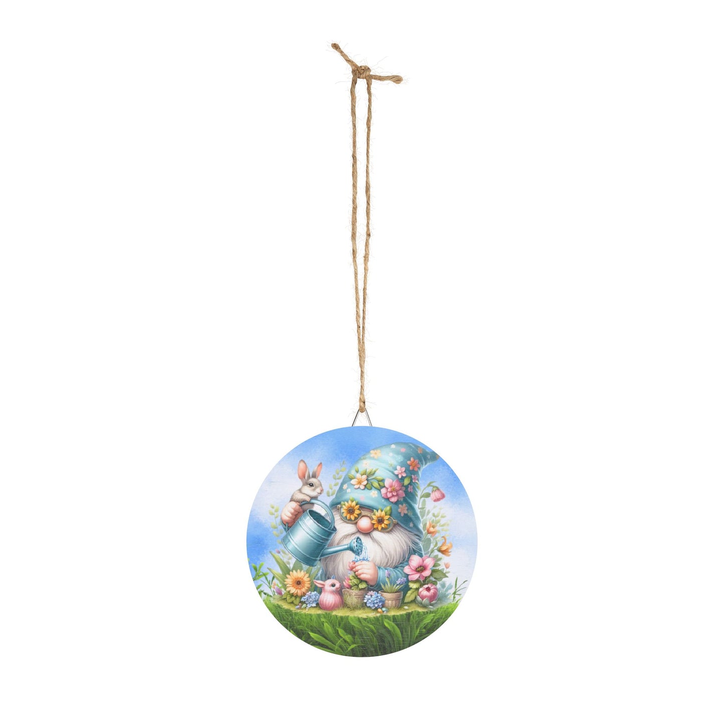 Whimsical Gardening Gnome Rustic Charm Wood Sign - Charming Rustic Decor for Spring Celebrations