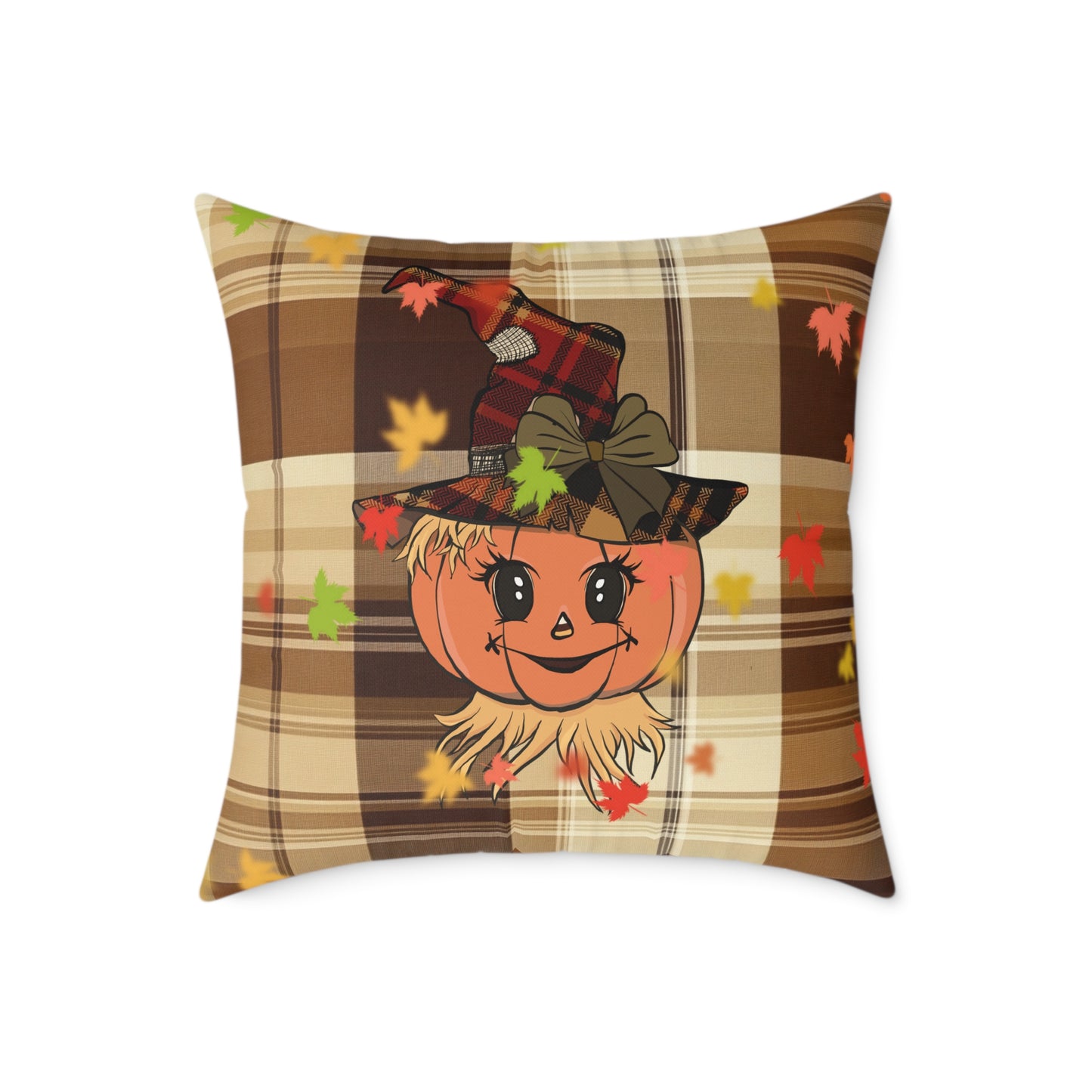 Fall Decor Square Poly Canvas Pillow, Stylish Two-Sided Fall Quote Decor Pillow for Home or Office, Beautiful Accent for Any Room