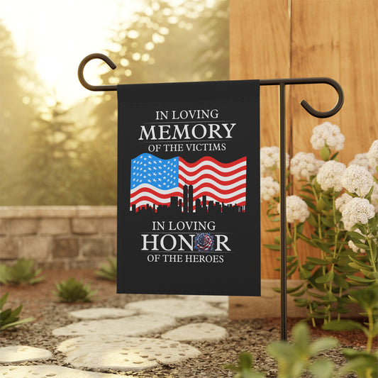 Patriotic Banner - Memorial Garden Flag, Remembrance Flag, USA Hero Tribute, Outdoor Decor, 9/11 Commemoration, Garden Sign