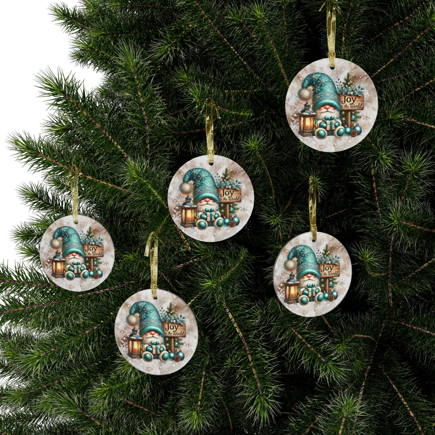 Joyful Holiday Acrylic Ornaments - Festive Christmas Gnome Decor