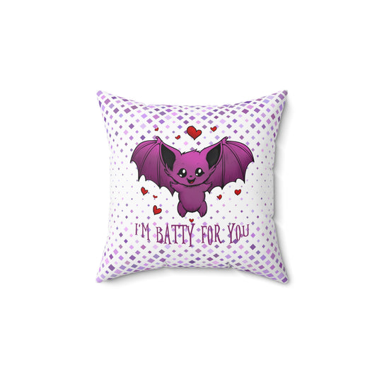 Cute Batty for You Pillow - Adorable Decor for Halloween, Valentine's Day, Cozy Home, Gifts for Bat Lovers, Fun Bedroom Accent