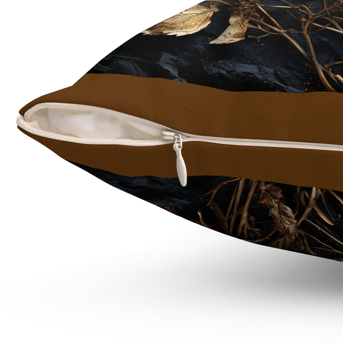 Elegant Floral Decorative Pillow with Gold Accents, Luxurious Home Decor, Gift for Housewarming, Wedding, or Anniversary