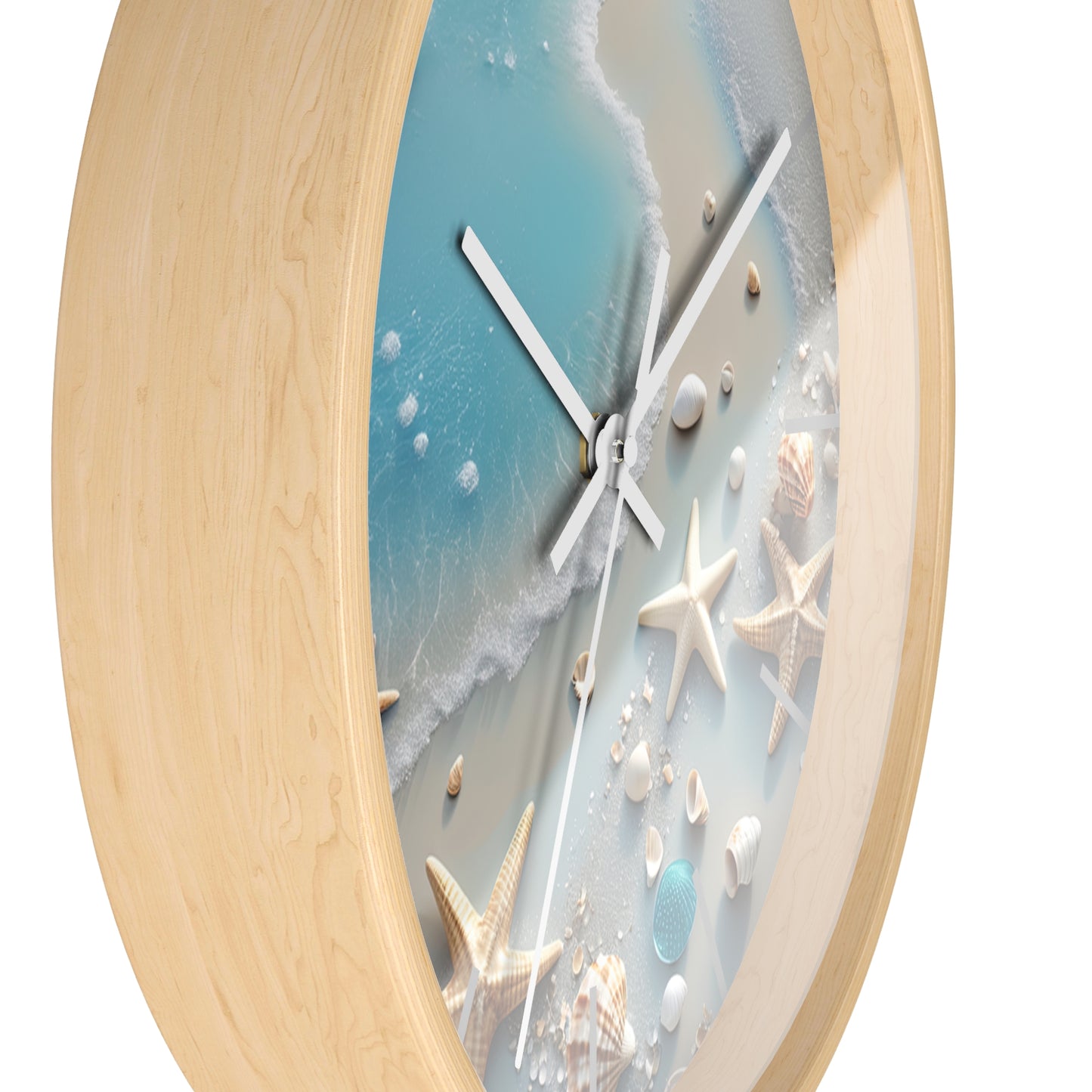 Coastal Serenity Wall Clock - Beach Inspired Home Decor with Seashells