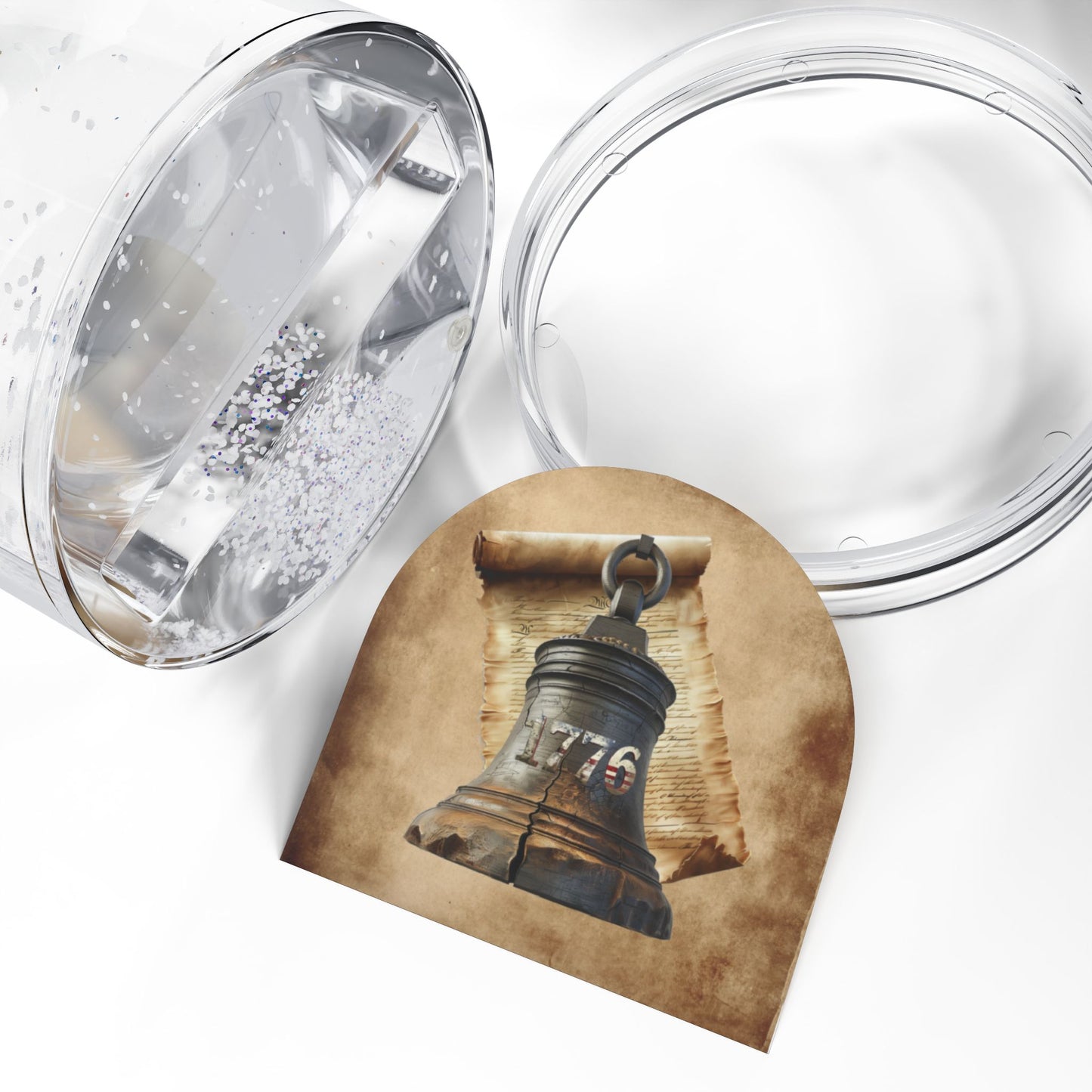 Patriotic Snow Globe with Liberty Bell 1776 Design