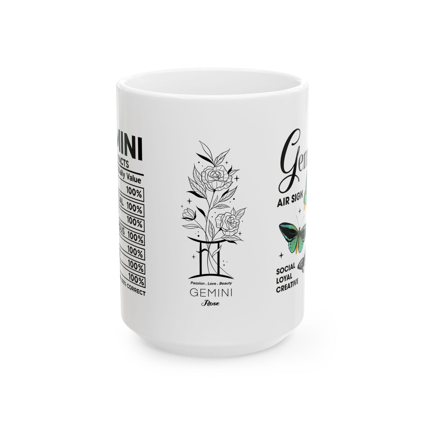 Gemini Zodiac Ceramic Mug – 11oz & 15oz – Astrology Gift for Star Sign Lovers