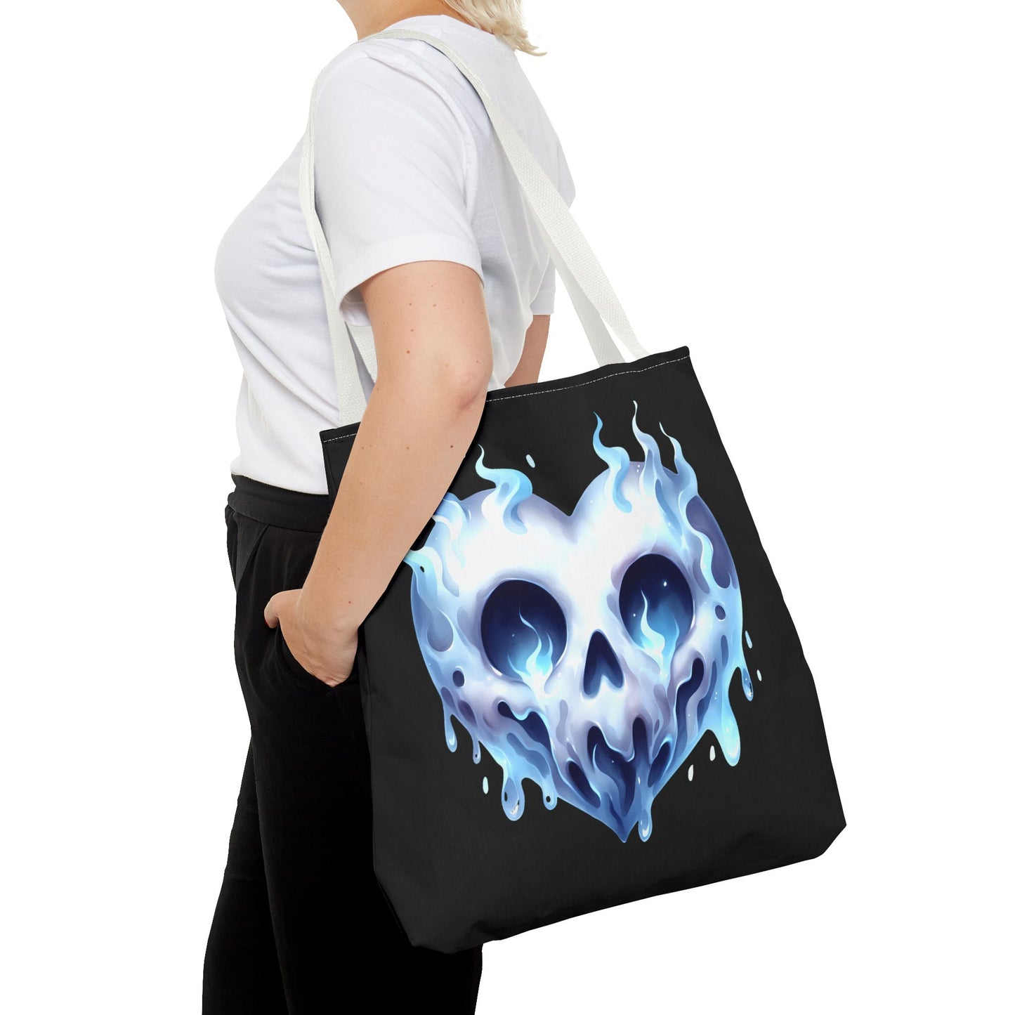 Fashionable Halloween Theme Tote Bag - Stylish Ghost Design Everyday Gift