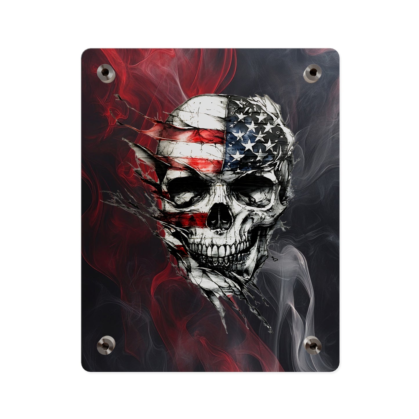 American Skull Acrylic Wall Art Panels - Edgy Decor for Rebels & Patriotic Souls