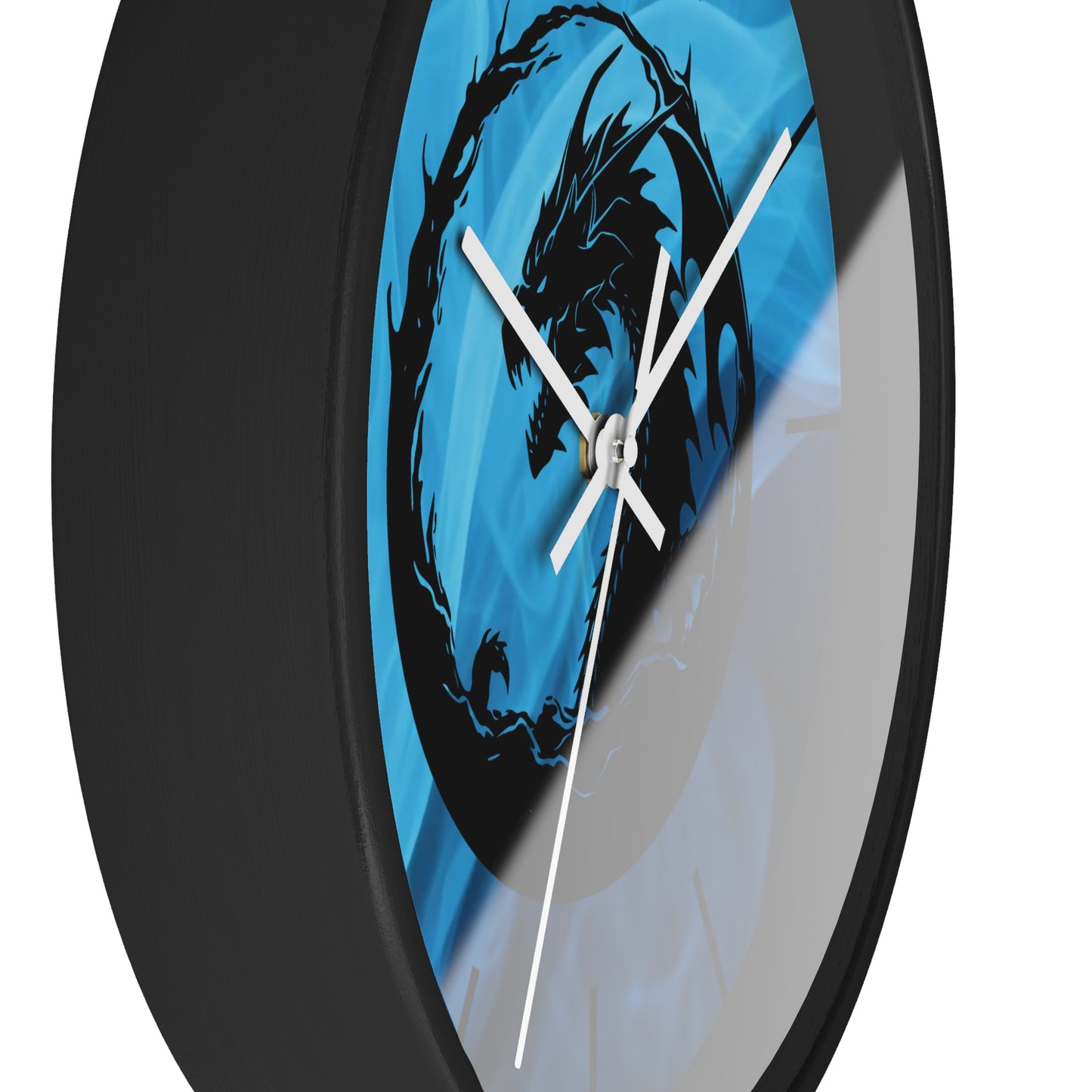 Dragon Blue Smoky Wall Clock - Mystical Home Office Decor Gift