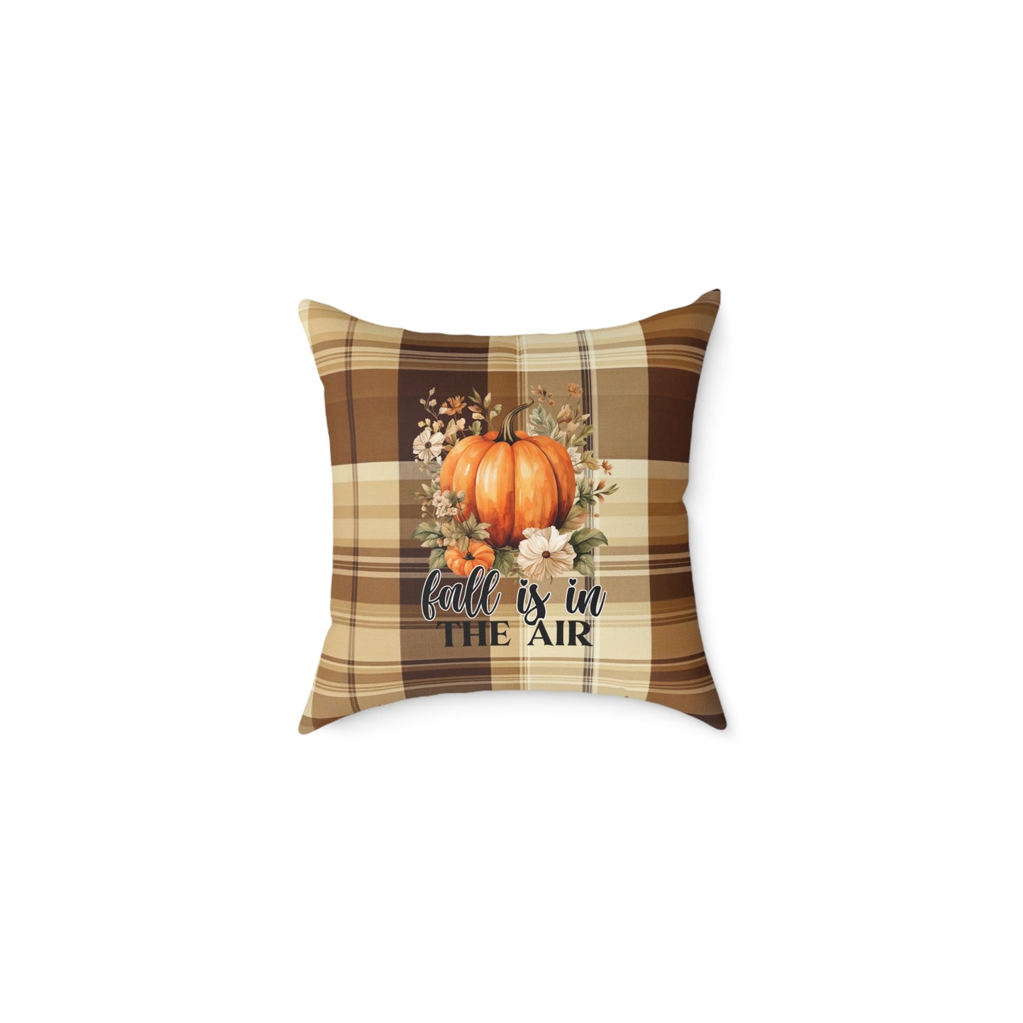 Fall Decor Square Poly Canvas Pillow, Stylish Two-Sided Fall Quote Decor Pillow for Home or Office, Beautiful Accent for Any Room