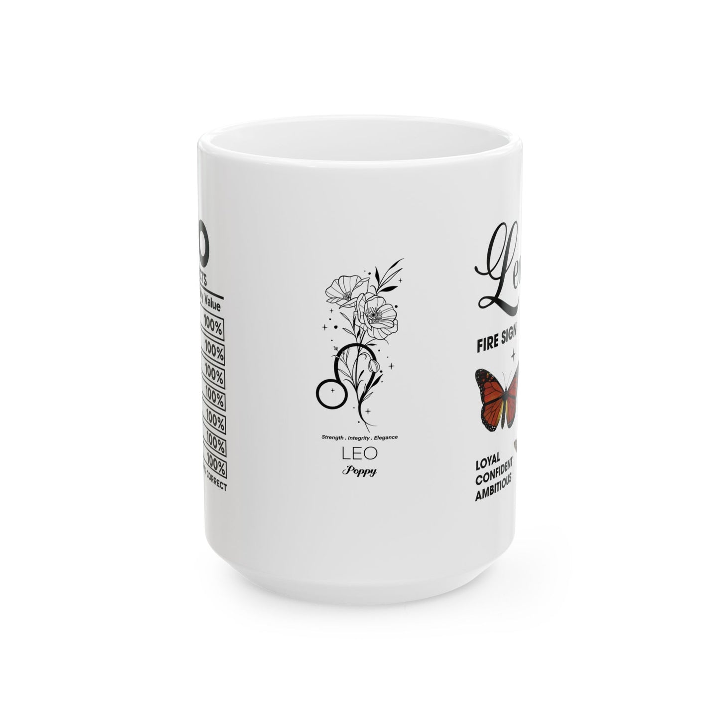 Leo Zodiac Ceramic Mug - Strength & Passion - 11oz/15oz Coffee Cup