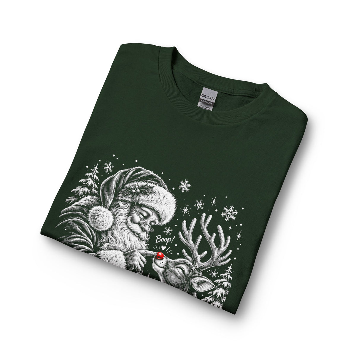Christmas Winter Wonderland Santa & Reindeer Long Sleeve T-Shirt