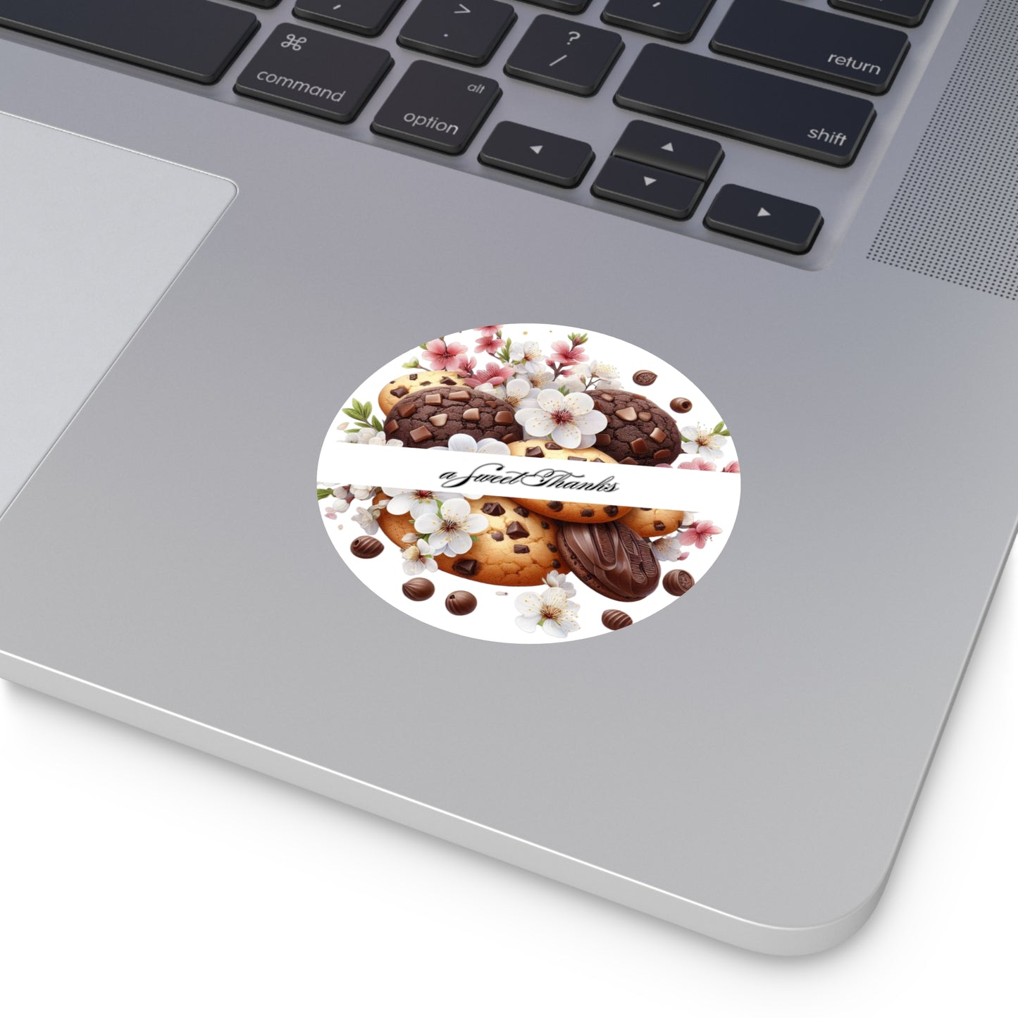 Sweet Thanks Cookie Stickers, Floral Round Vinyl Stickers for Gifts, Party Favors, Scrapbooking, Wedding Decor