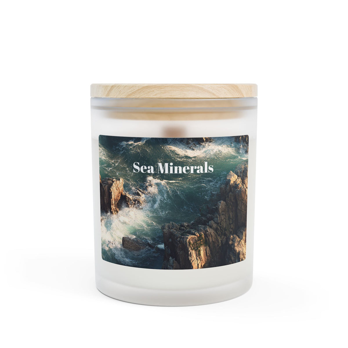 Vanilla Frosted Glass Candle – 11oz Scented Soy Candle with Wooden Lid