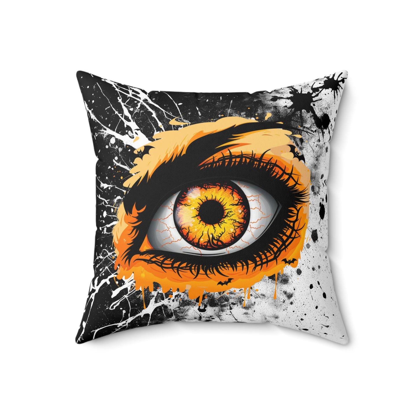 Halloween Theme Spun Polyester Square Pillow, One Monster Eyeball Halloween Decor, Accent for the Holiday, Halloween and Monster Lovers