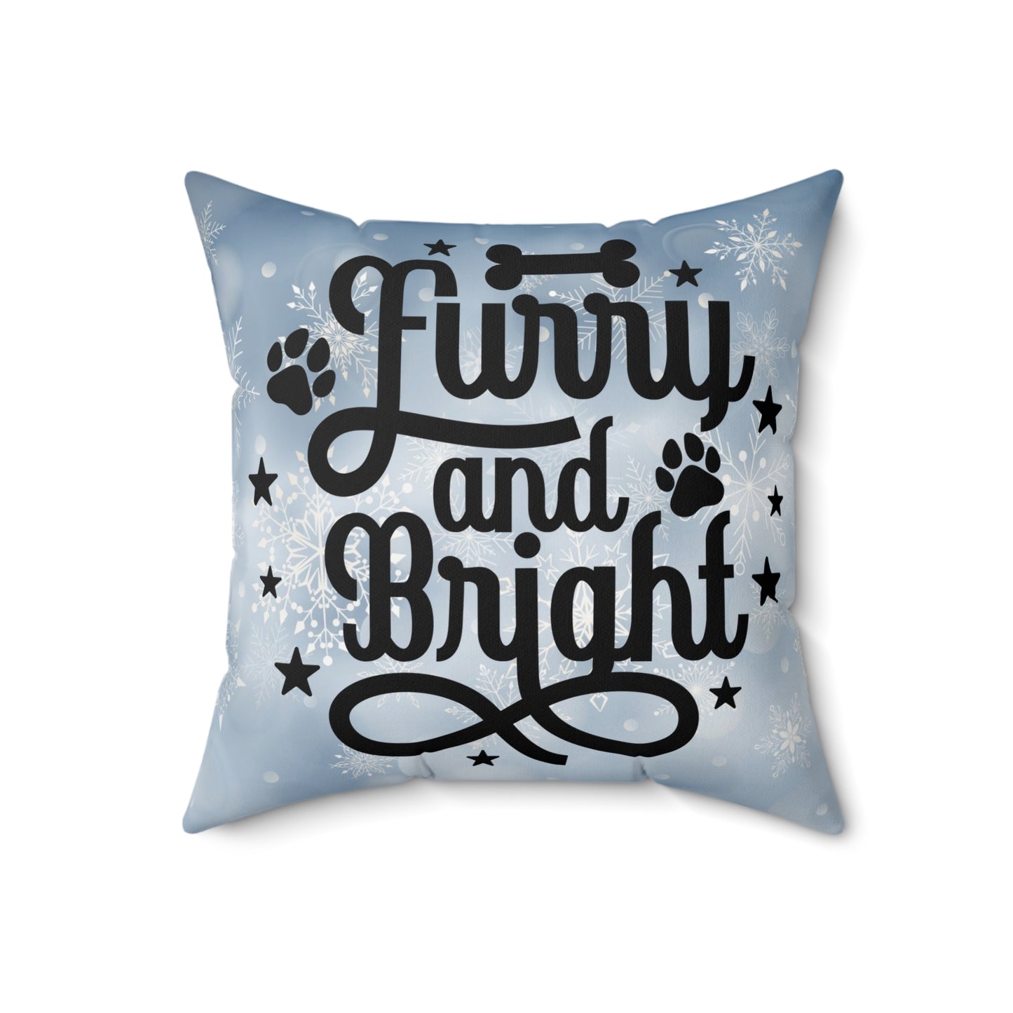 Pet Holiday Theme Spun Polyester Square Pillow, Cute Holiday Quote for Pet Lovers, Pet Lover's Holiday Decor, Pet Holiday Decor for Anyone