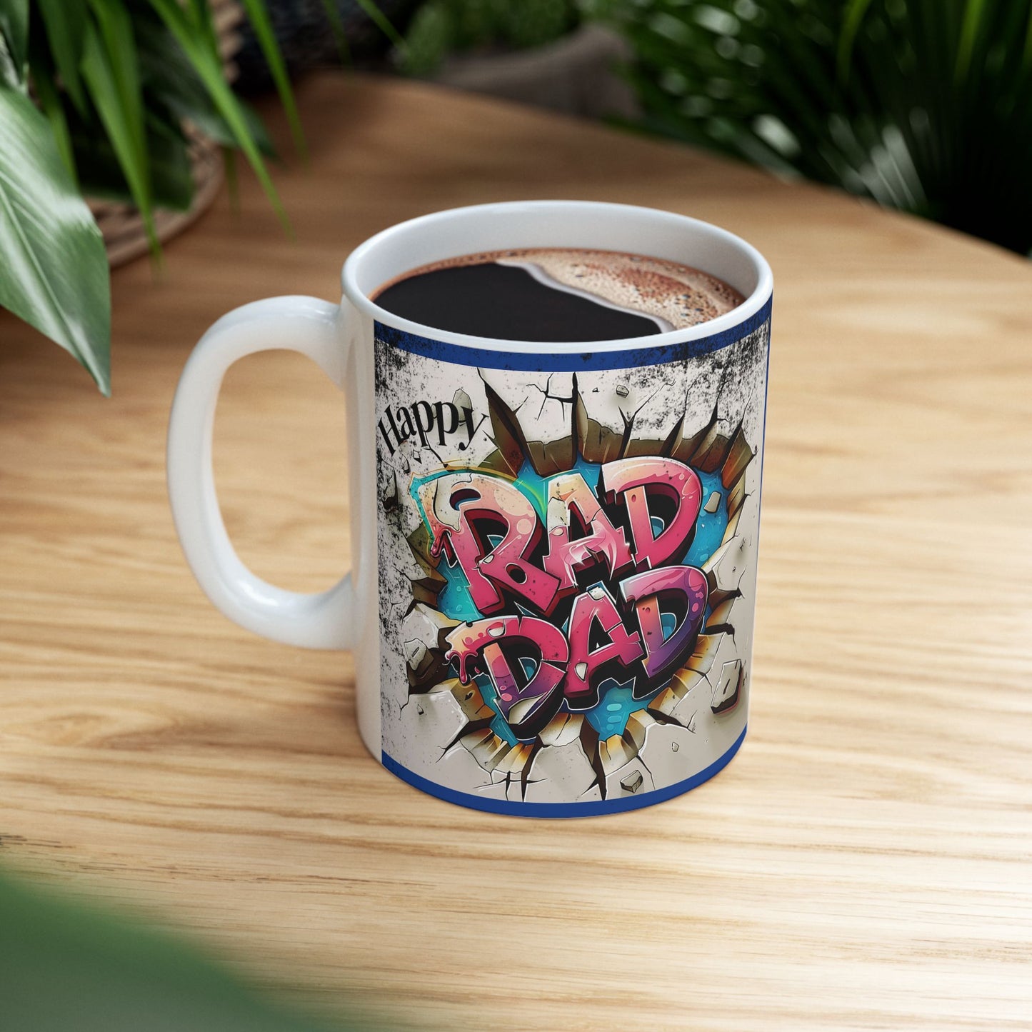 3D Graffiti Mug - Unique Coffee Cup Dads, Father's Day, for Art Lovers, Gift for Birthdays, Creative Kitchen Decor, Visual Art Appreciation