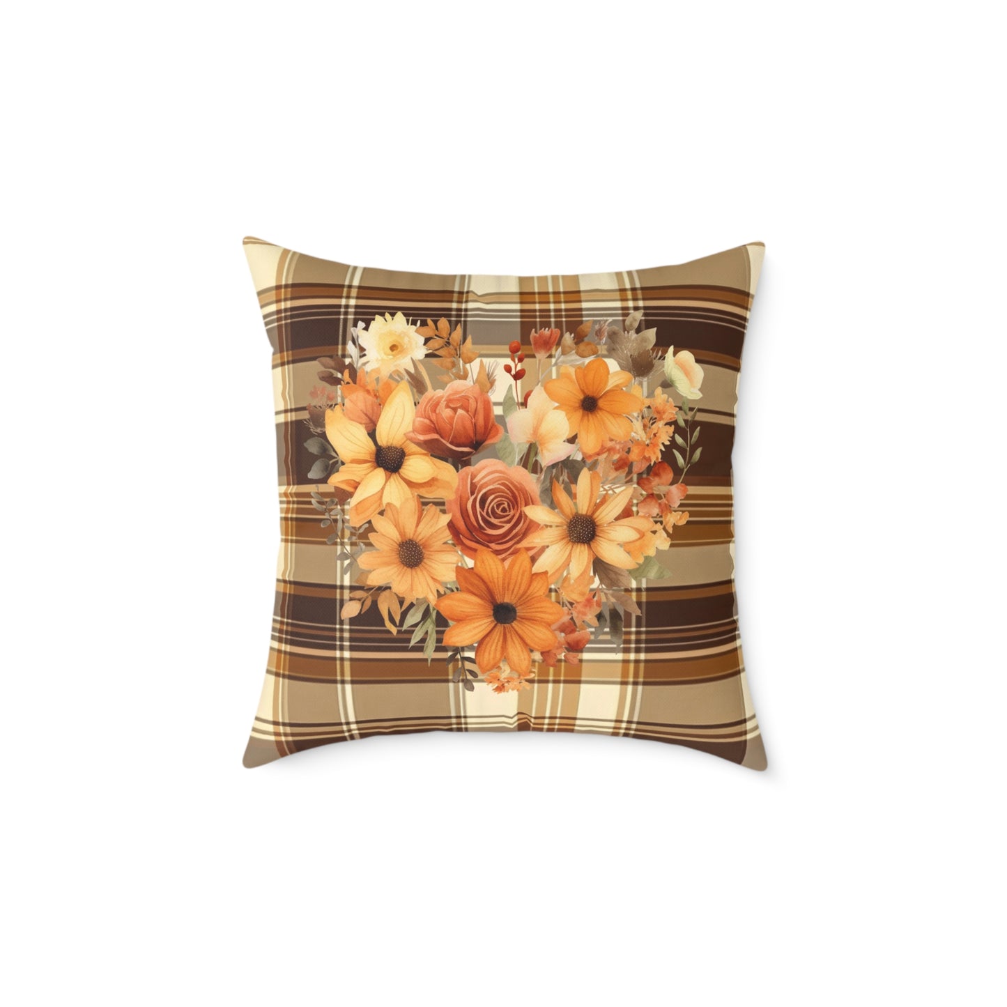 Fall Decor Square Poly Canvas Pillow, Beautiful Two-Sided Fall Decor Pillow for Home or Office, Stylish Fall Accent for Any Room