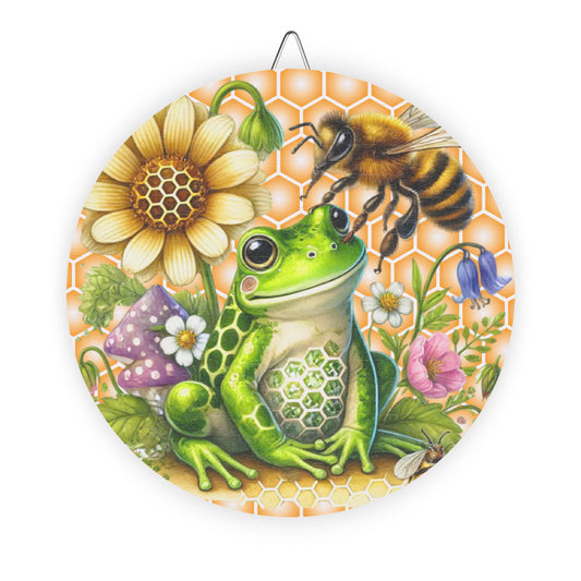 Bee & Frog Nature Rustic Charm Wood Sign - Vibrant Rustic Charm Home Decor