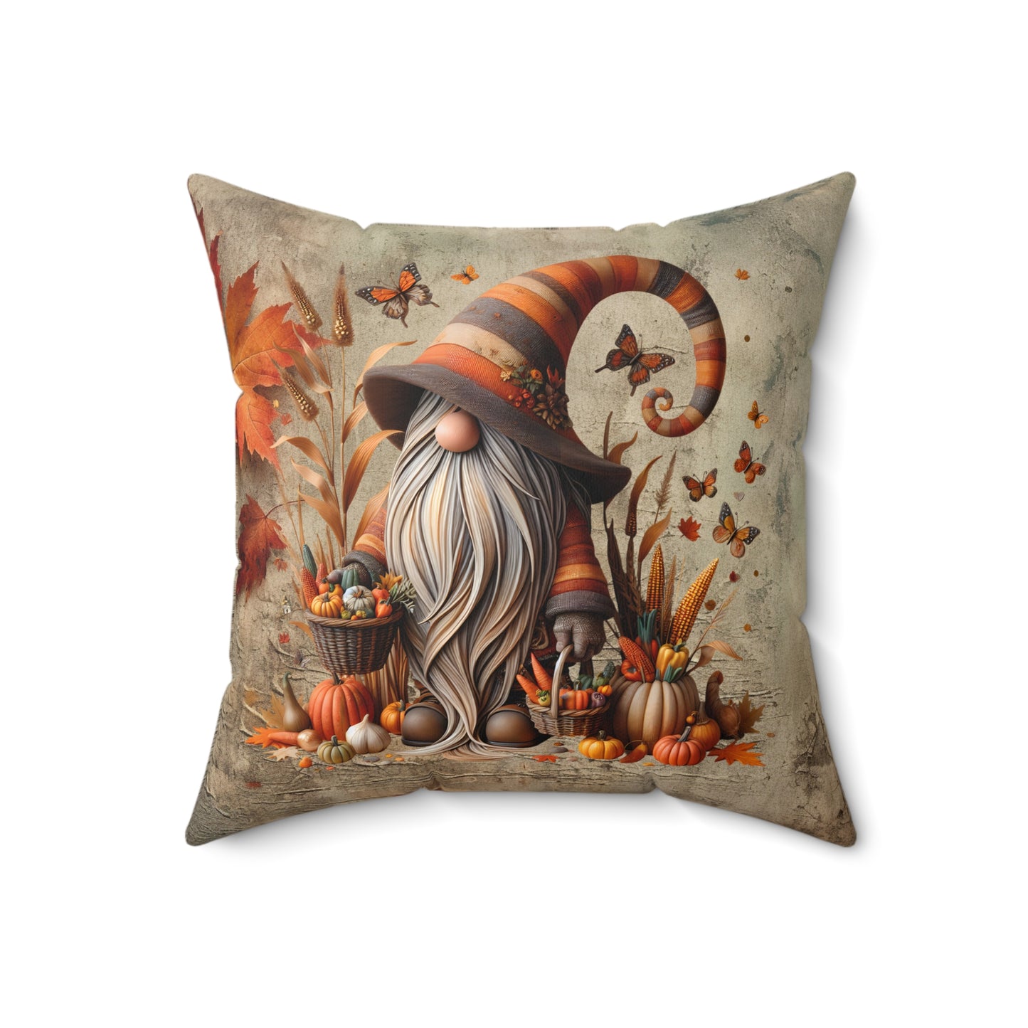 Autumn Gnome Pillow, Cozy Home Decor, Fall Cushion, Harvest Gift, Seasonal Accent Pillow, Thanksgiving Decor, Gnome Design