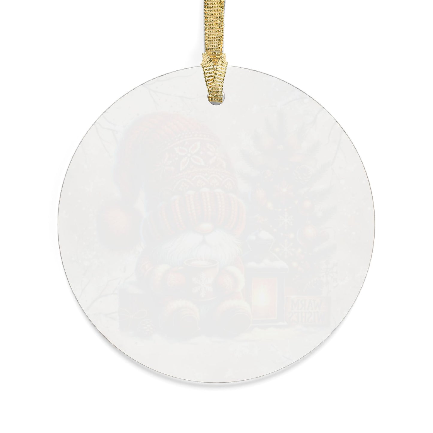 Festive Holiday Acrylic Ornaments with Cozy Gnome Design - Perfect for Christmas Decor