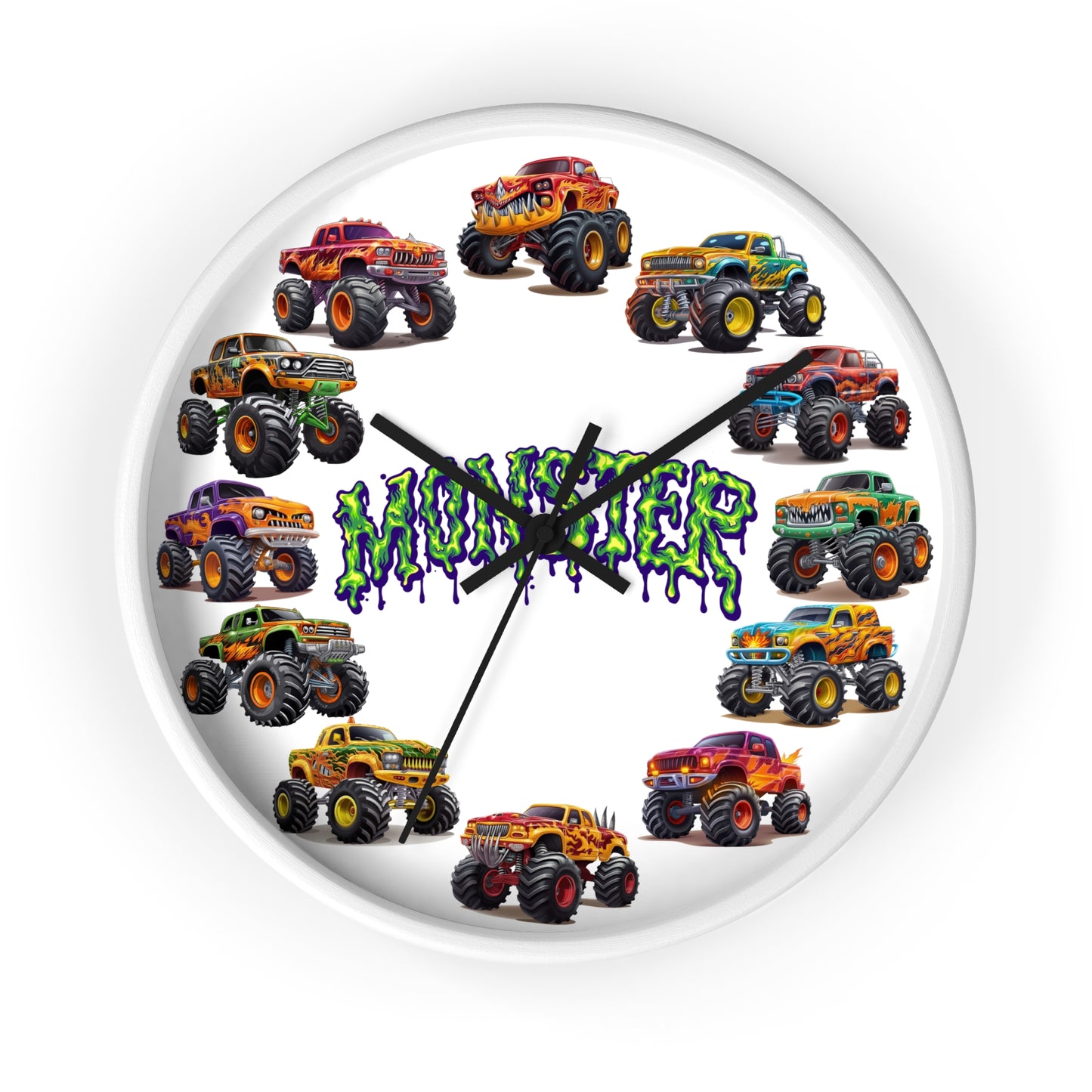 Monster Truck Wall Clock - Room Decor Gift for Truck Lovers