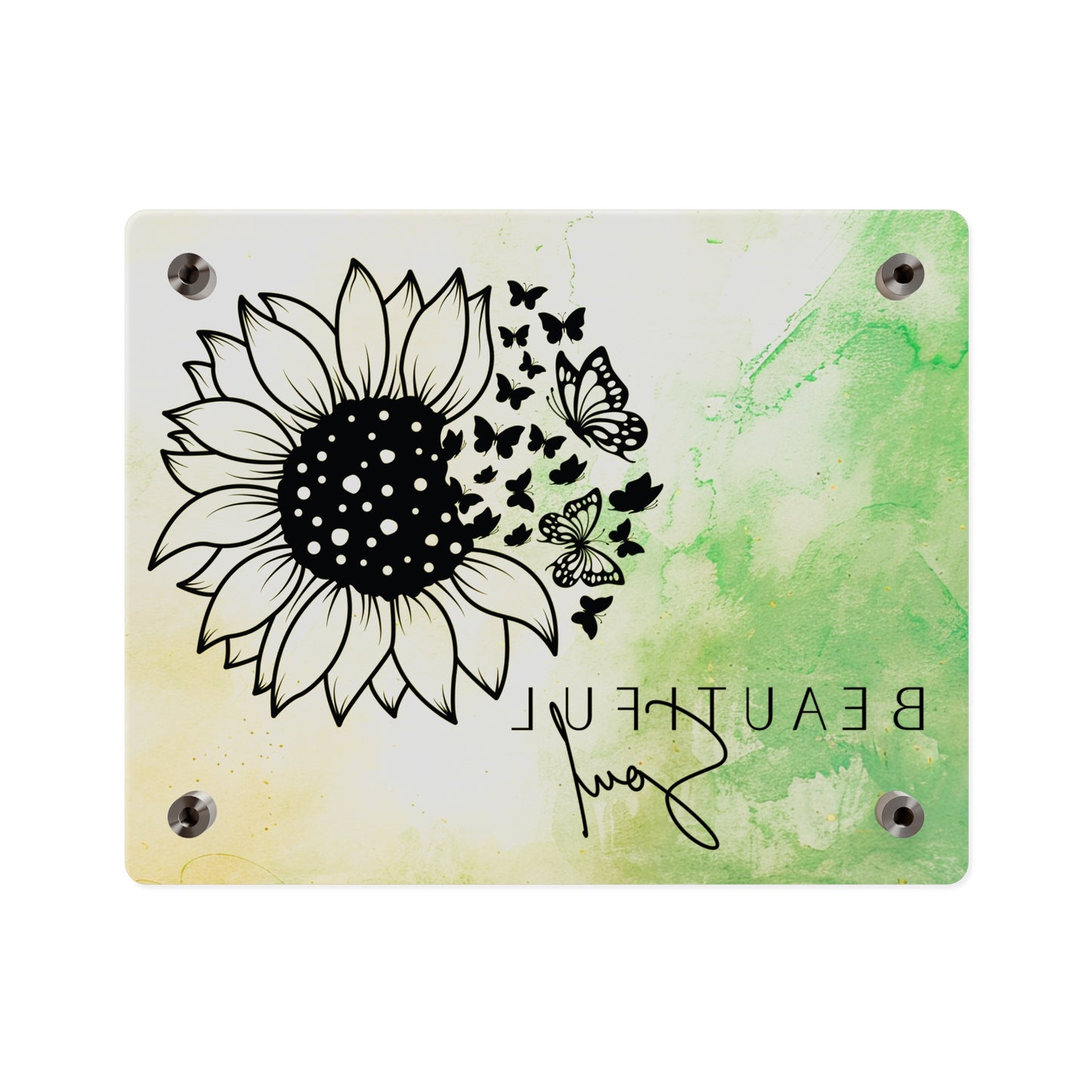 Beautiful Soul Acrylic Wall Art Panel with Sunflower Design